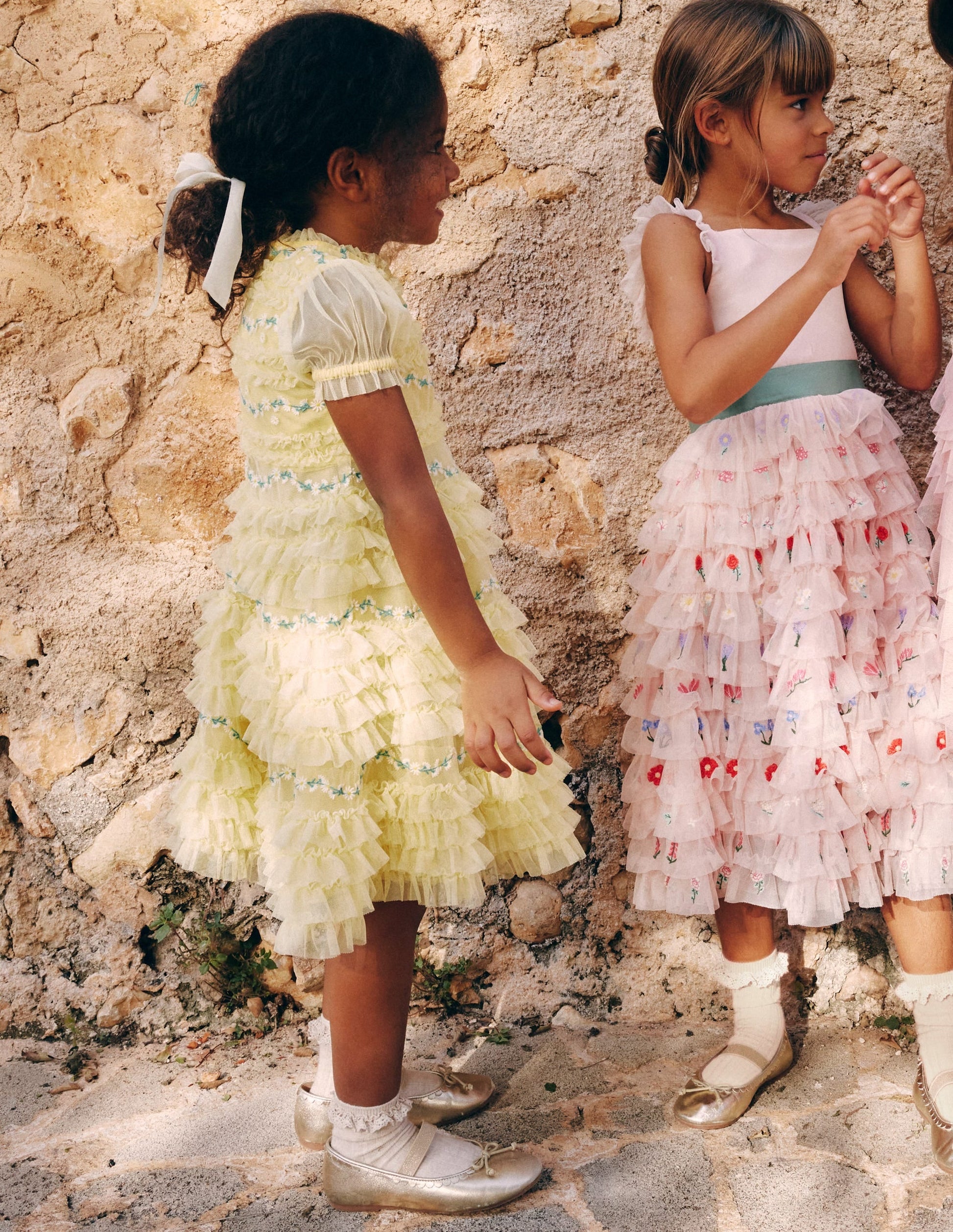 Ruffle Tulle Dress-Butter Yellow-1
