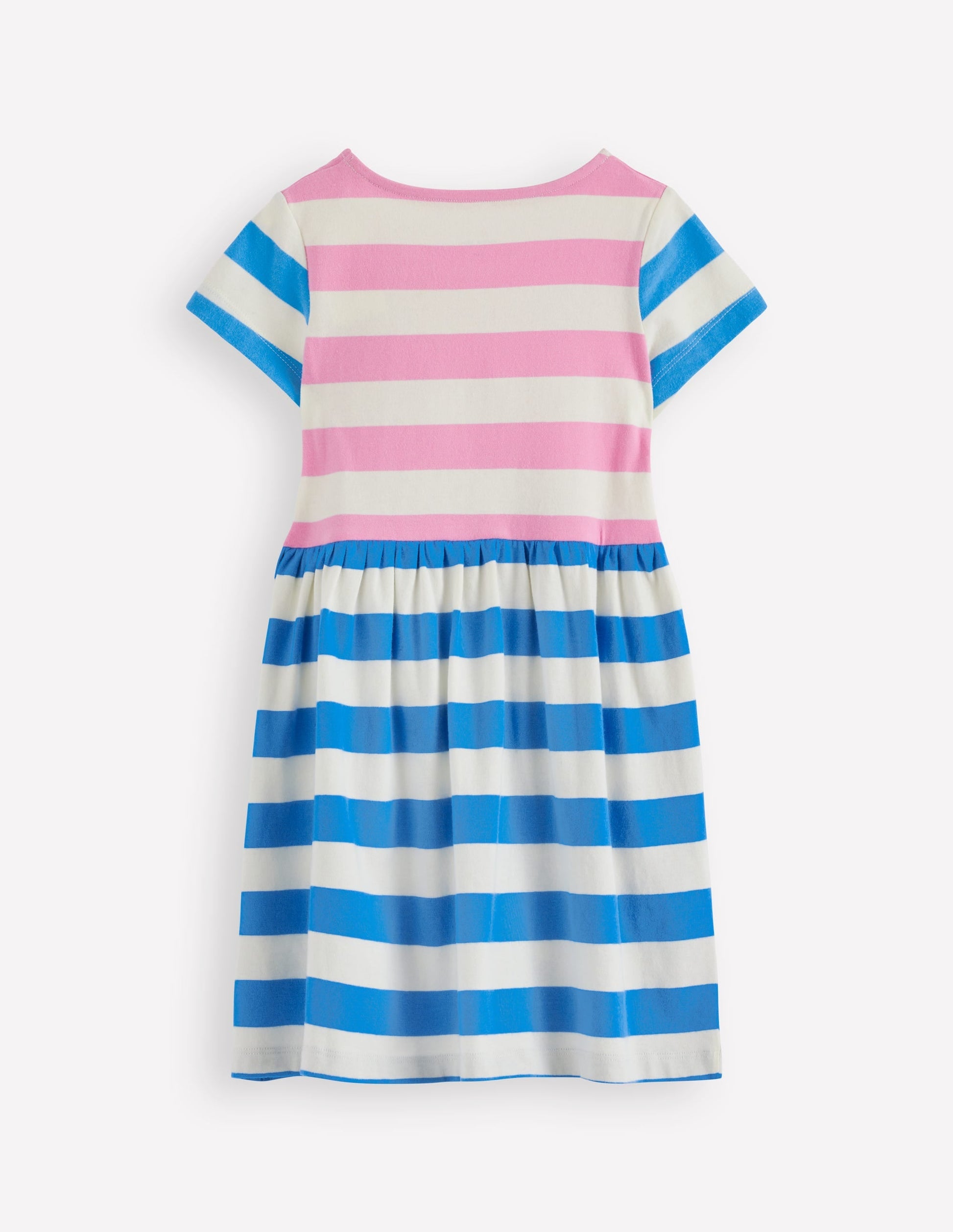 Heart Pocket Fun Jersey Dress-Multi Hotchpotch Stripe-2