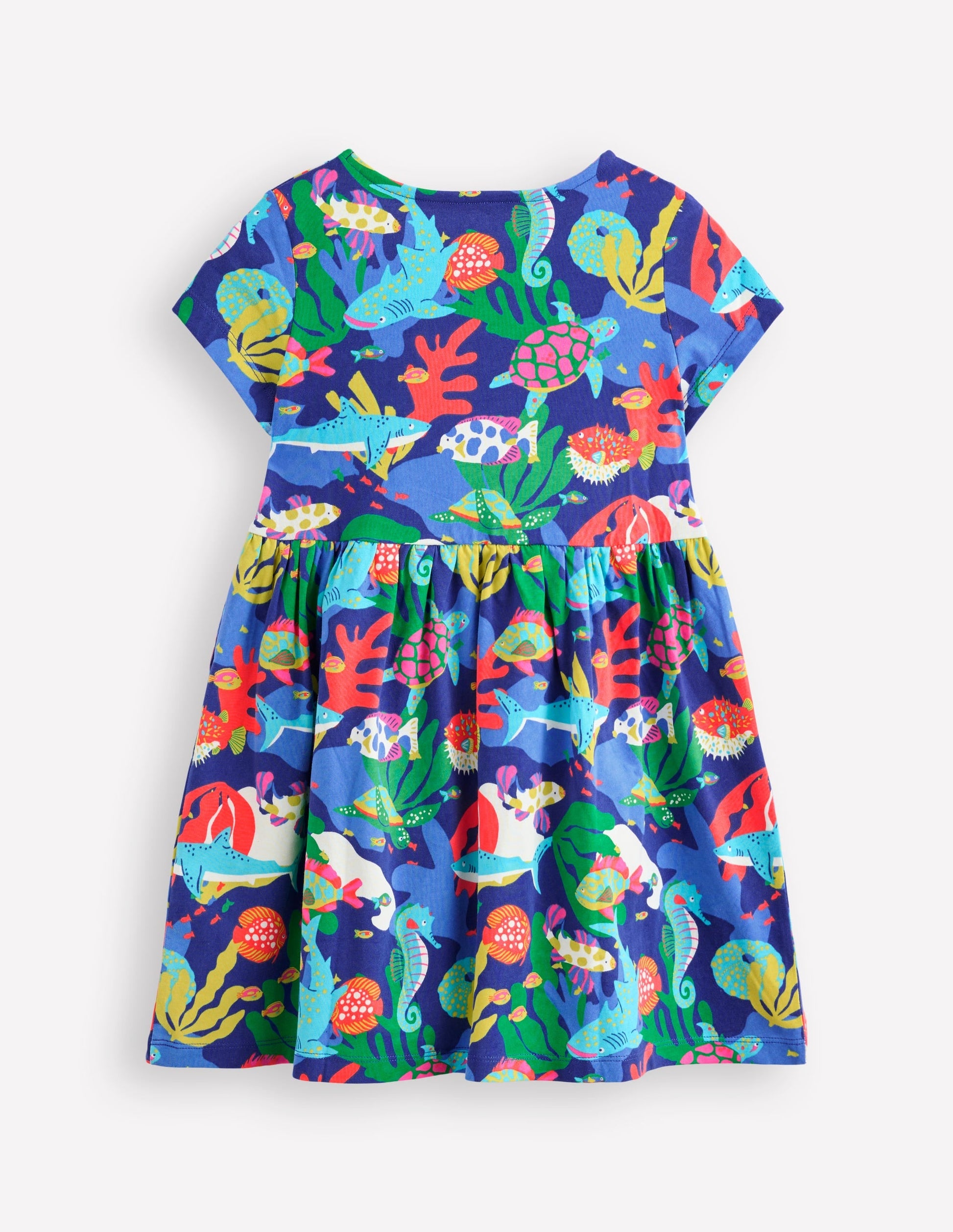 Heart Pocket Fun Jersey Dress-Multi Coral Reef-2