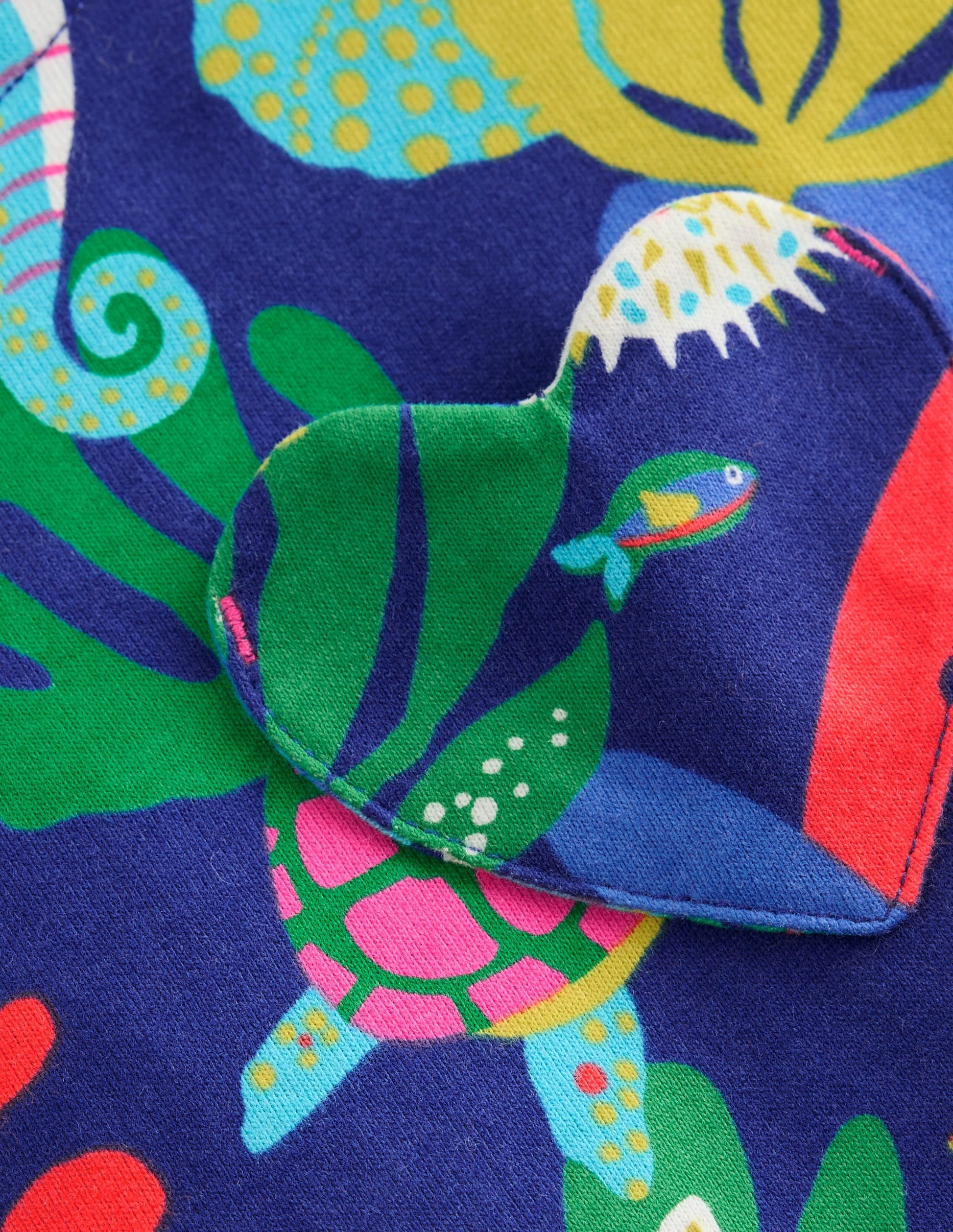 Heart Pocket Fun Jersey Dress-Multi Coral Reef-3