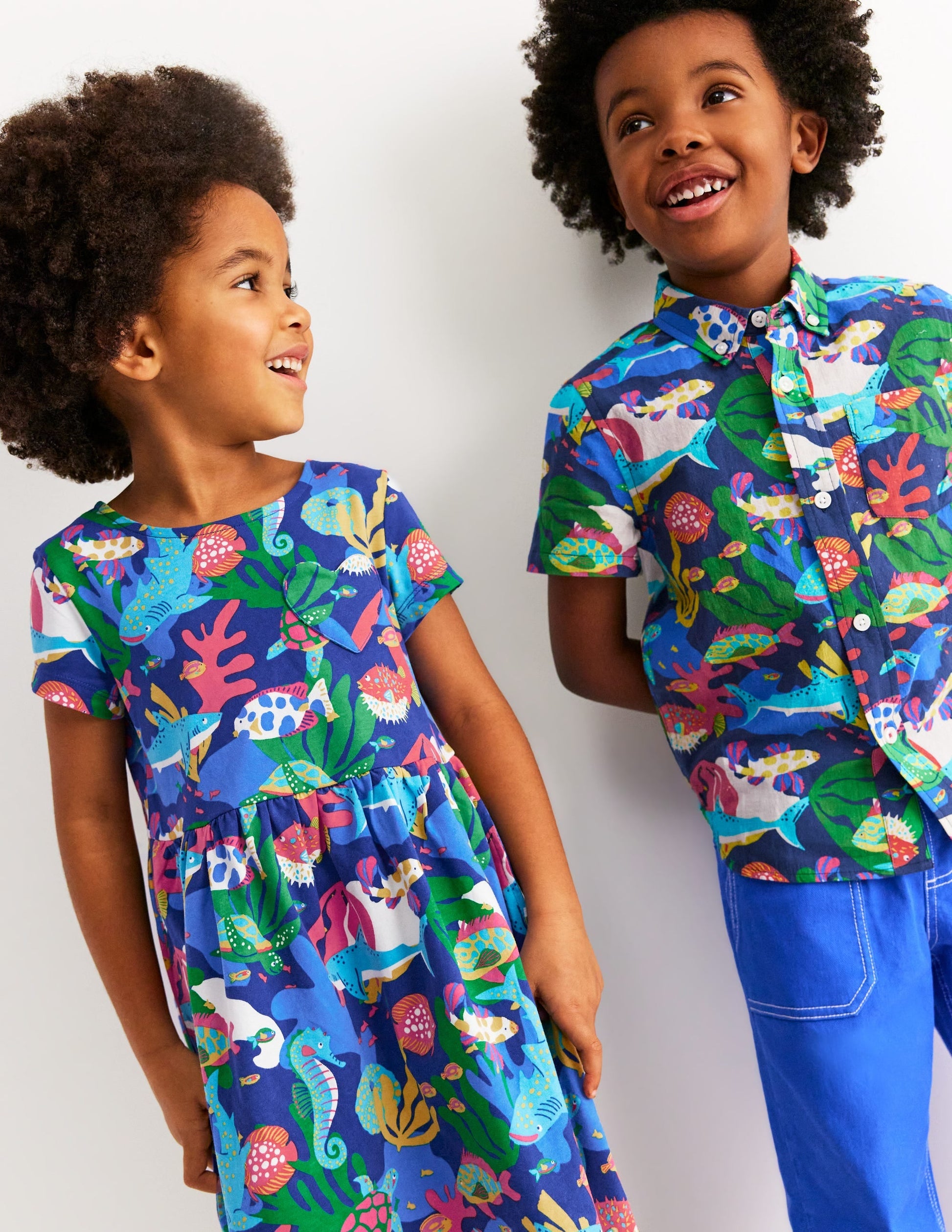 Heart Pocket Fun Jersey Dress-Multi Coral Reef-4