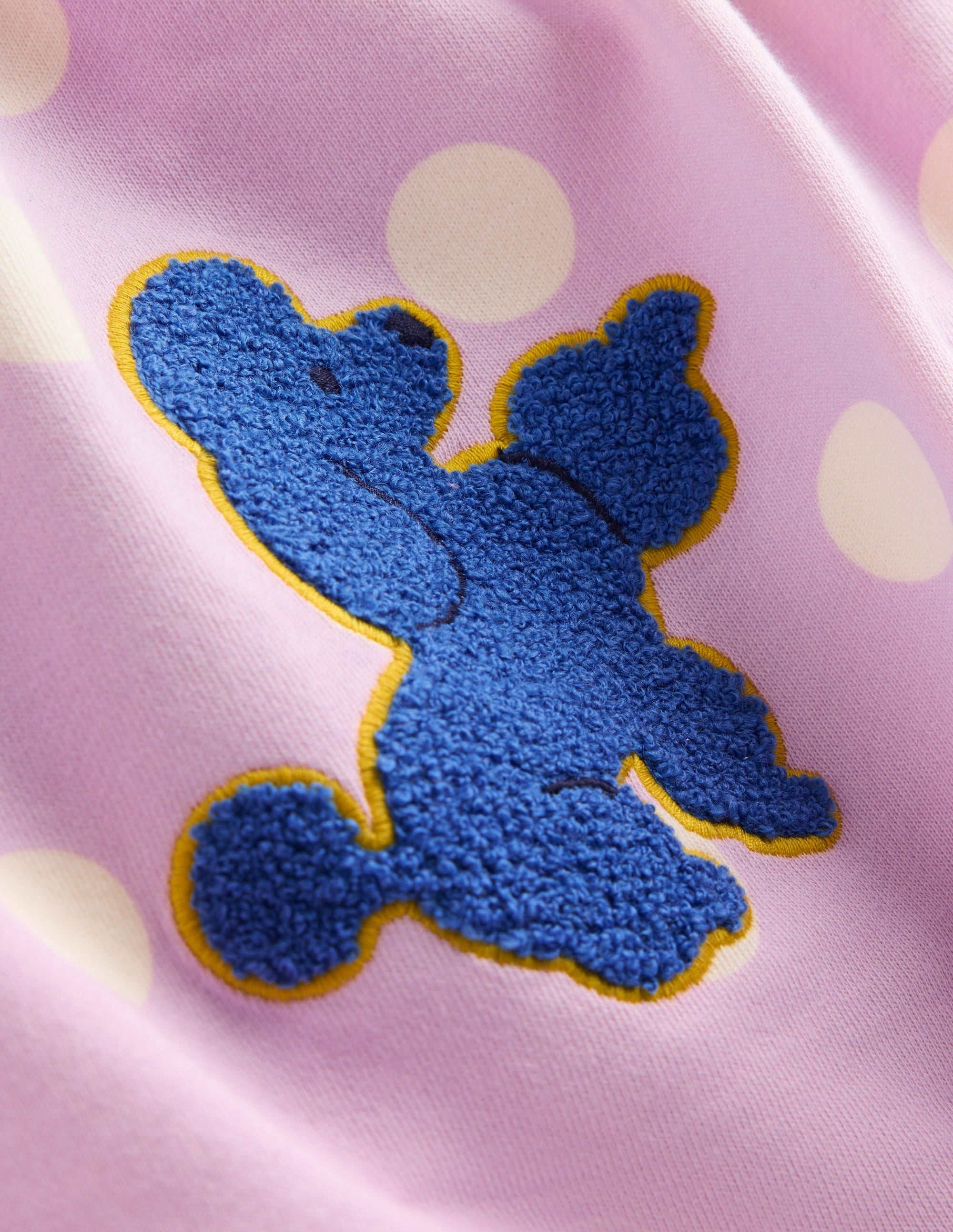 Boucle Appliqué Sweat Dress-Sugared Lilac Spot Dogs - Image 3