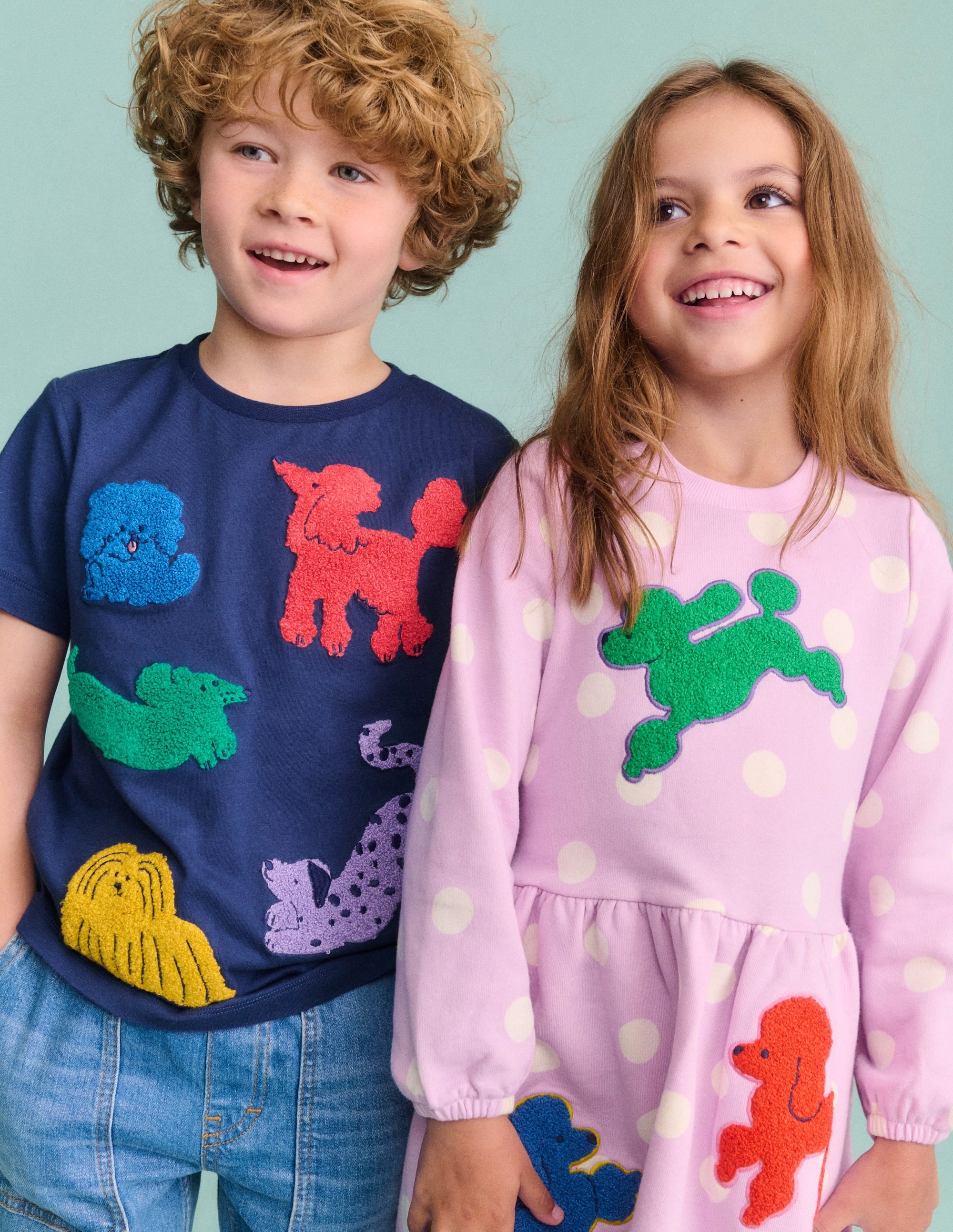 Boucle Appliqué Sweat Dress-Sugared Lilac Spot Dogs - Image 5