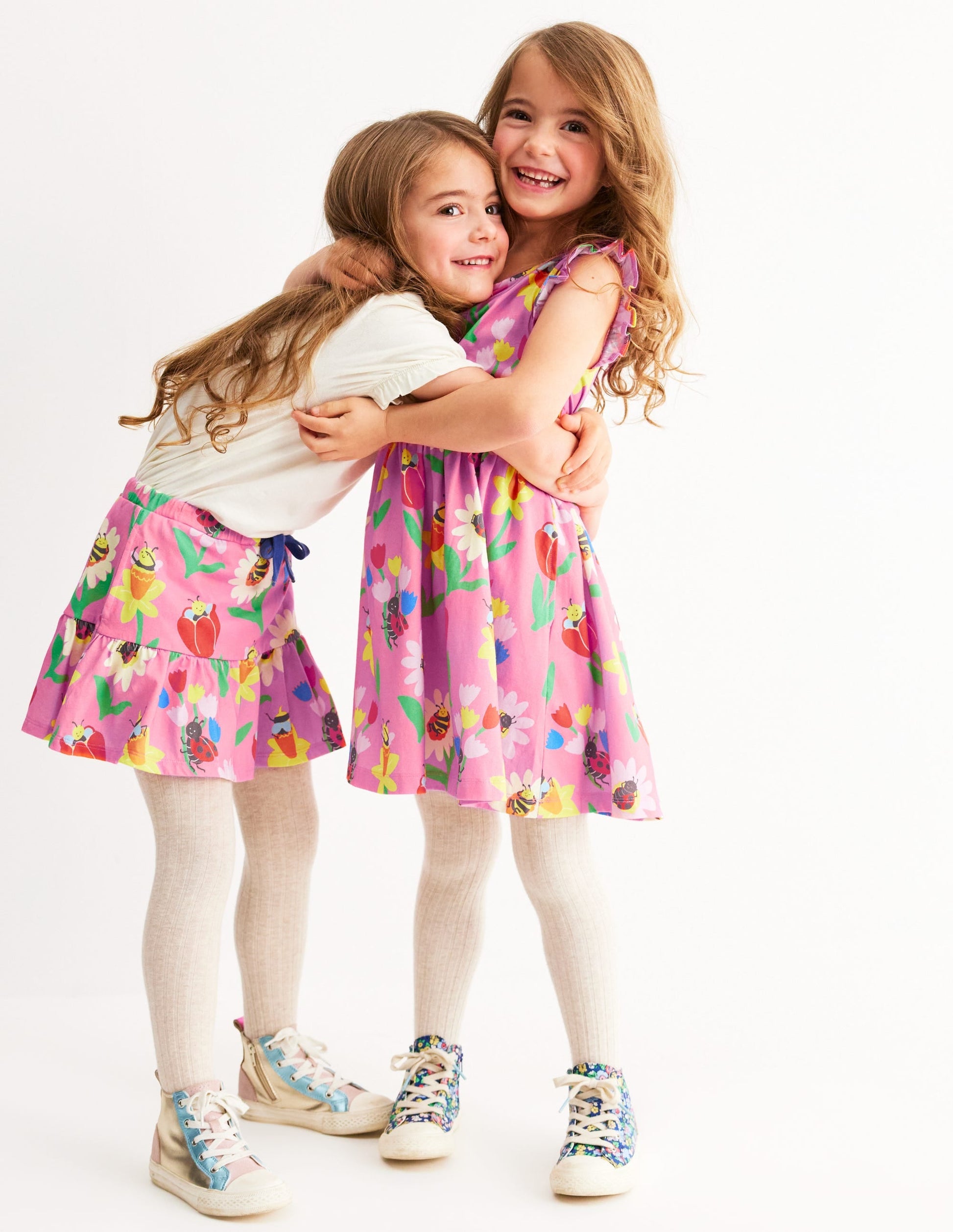 Frill Sleeve Jersey Dress-Sugared Lilac Spring Garden-4