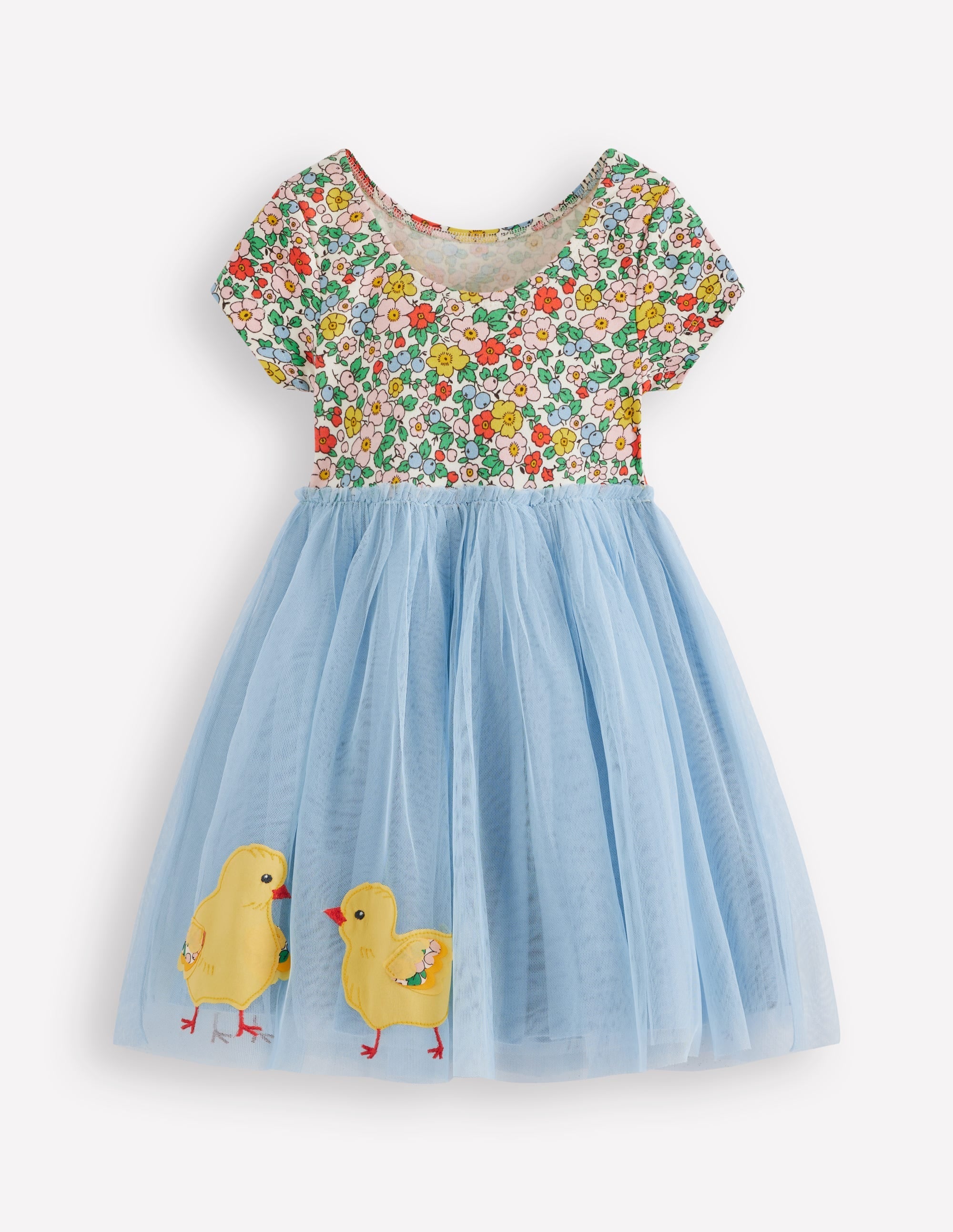 Ami Applique Tulle Dress-Pale Blue Chicks - Image 3