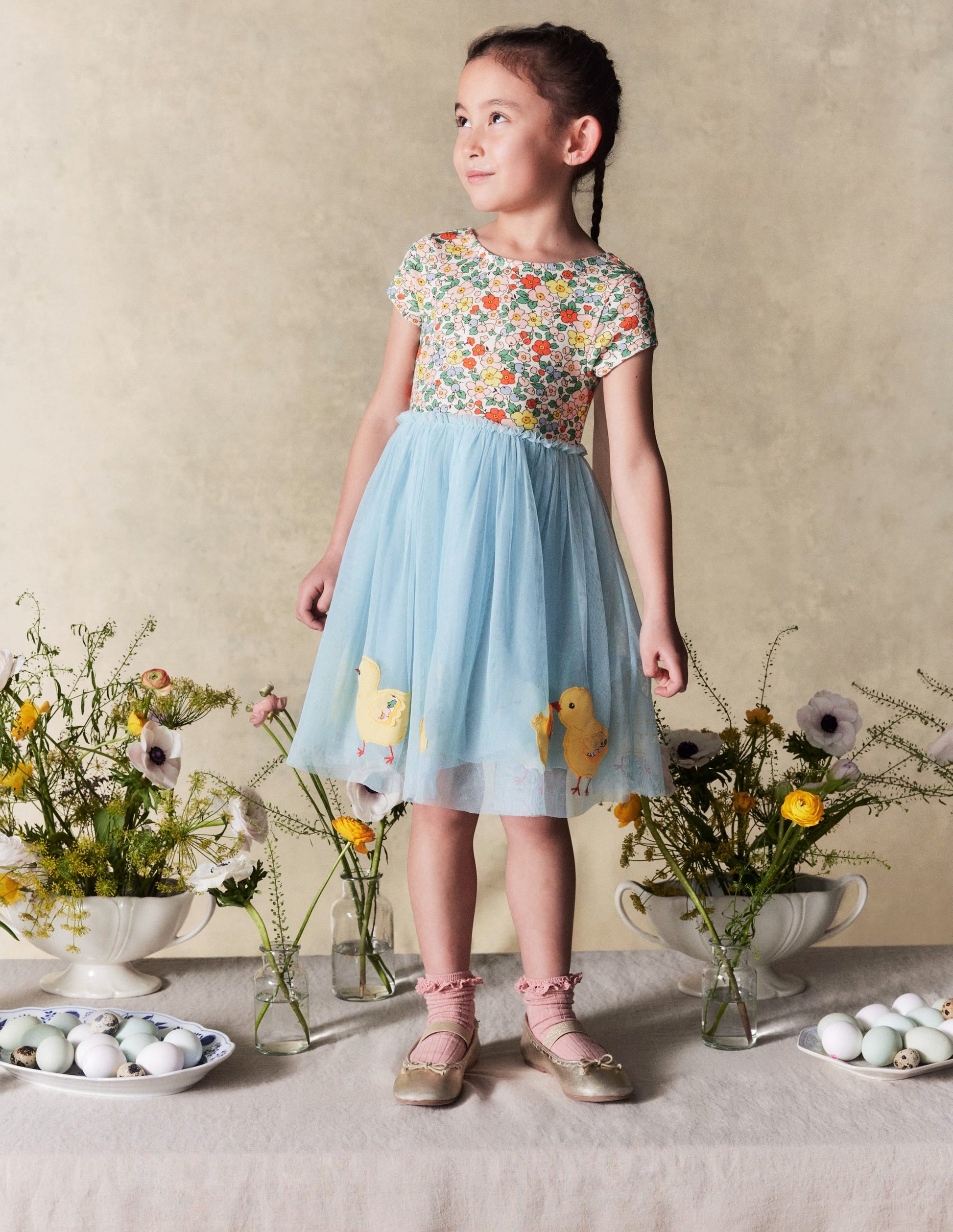 Ami Applique Tulle Dress-Pale Blue Chicks-1