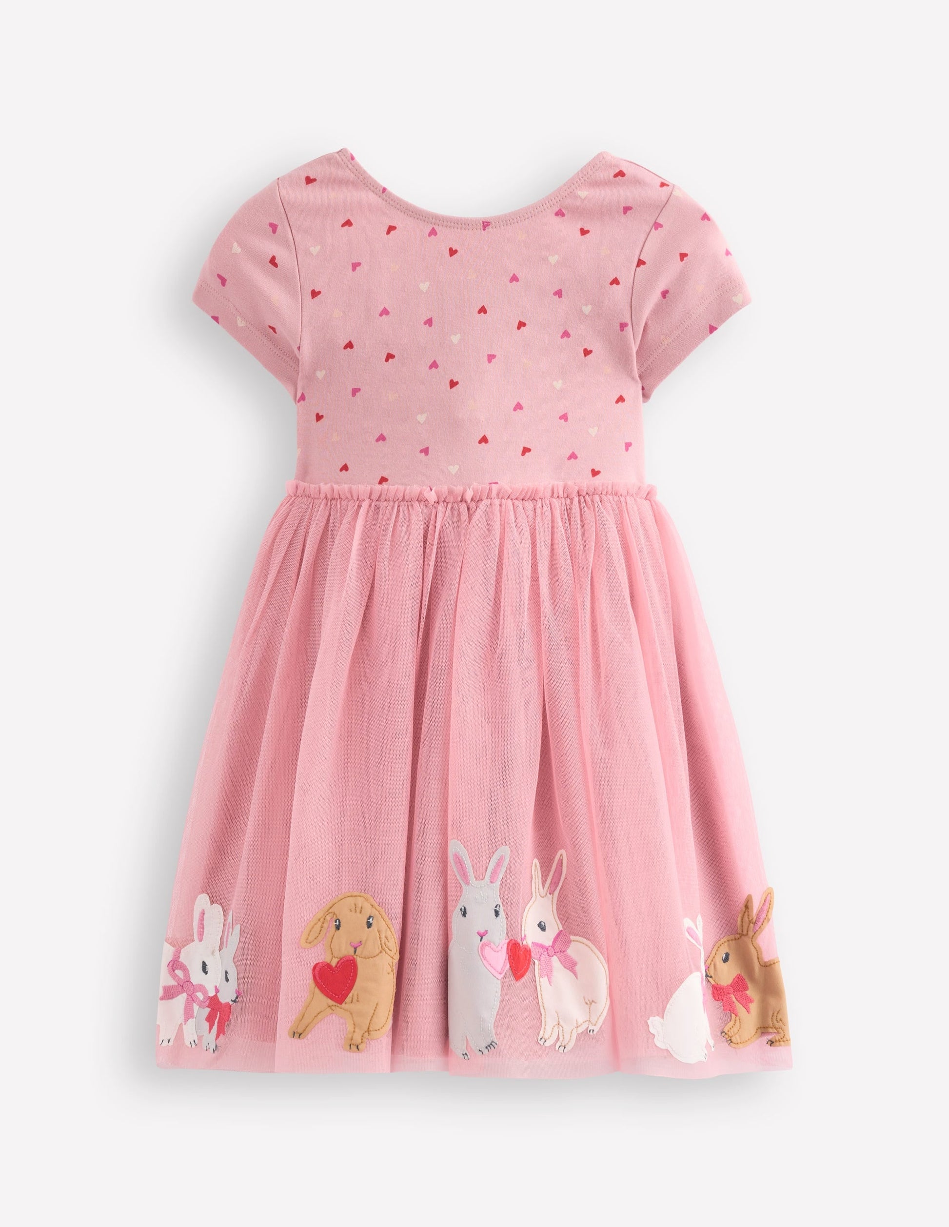 Ami Applique Tulle Dress-Chalk Pink Bunnies-1