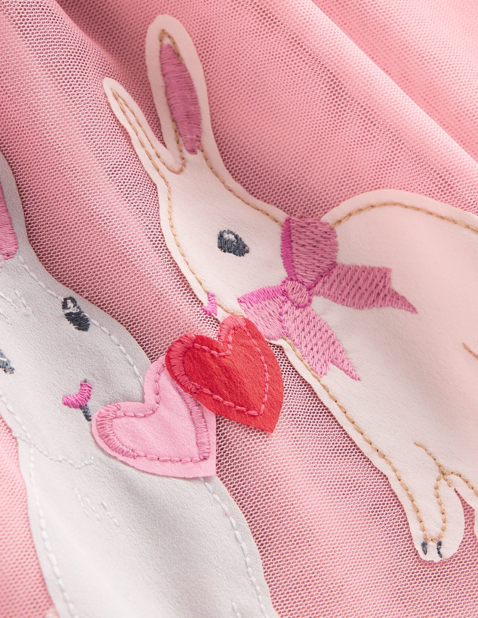 Ami Applique Tulle Dress-Chalk Pink Bunnies-3