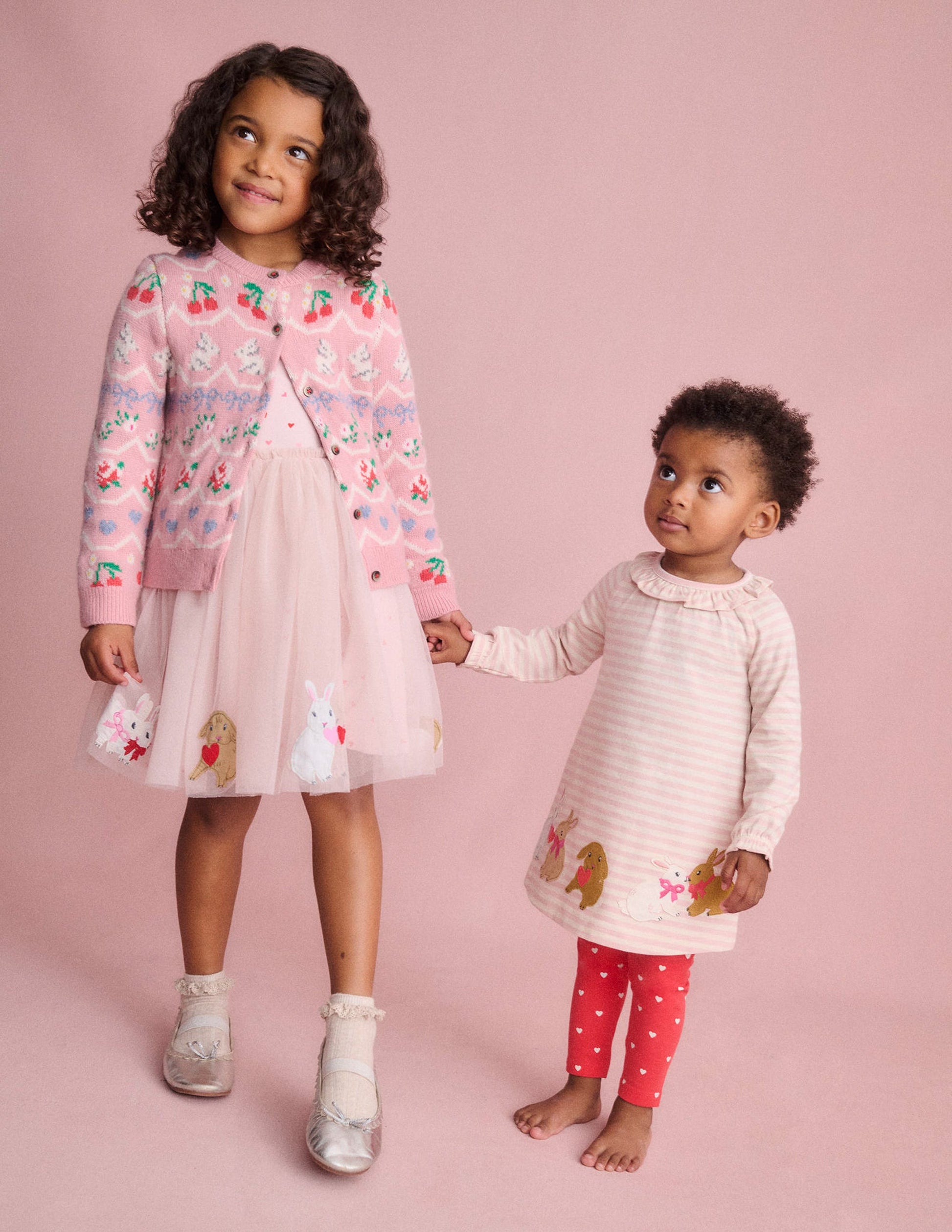 Ami Applique Tulle Dress-Chalk Pink Bunnies-5