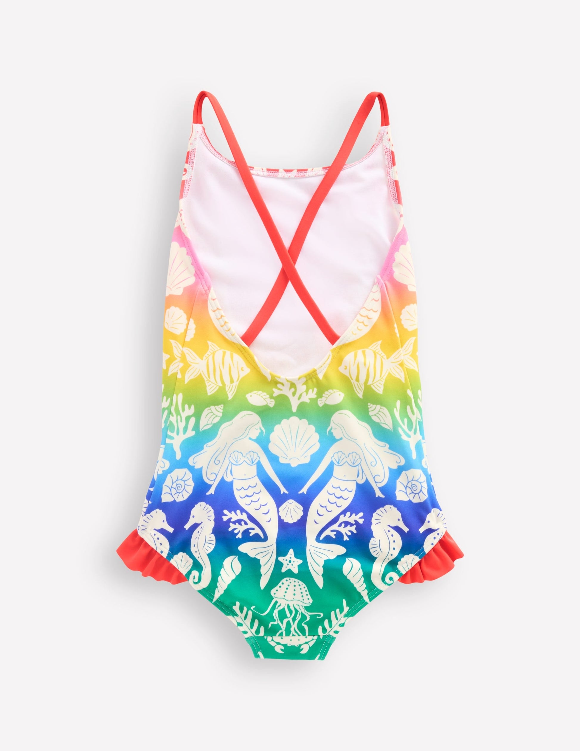 Pretty Cross-Back Swimsuit-Pink Ombre Mermaids-2