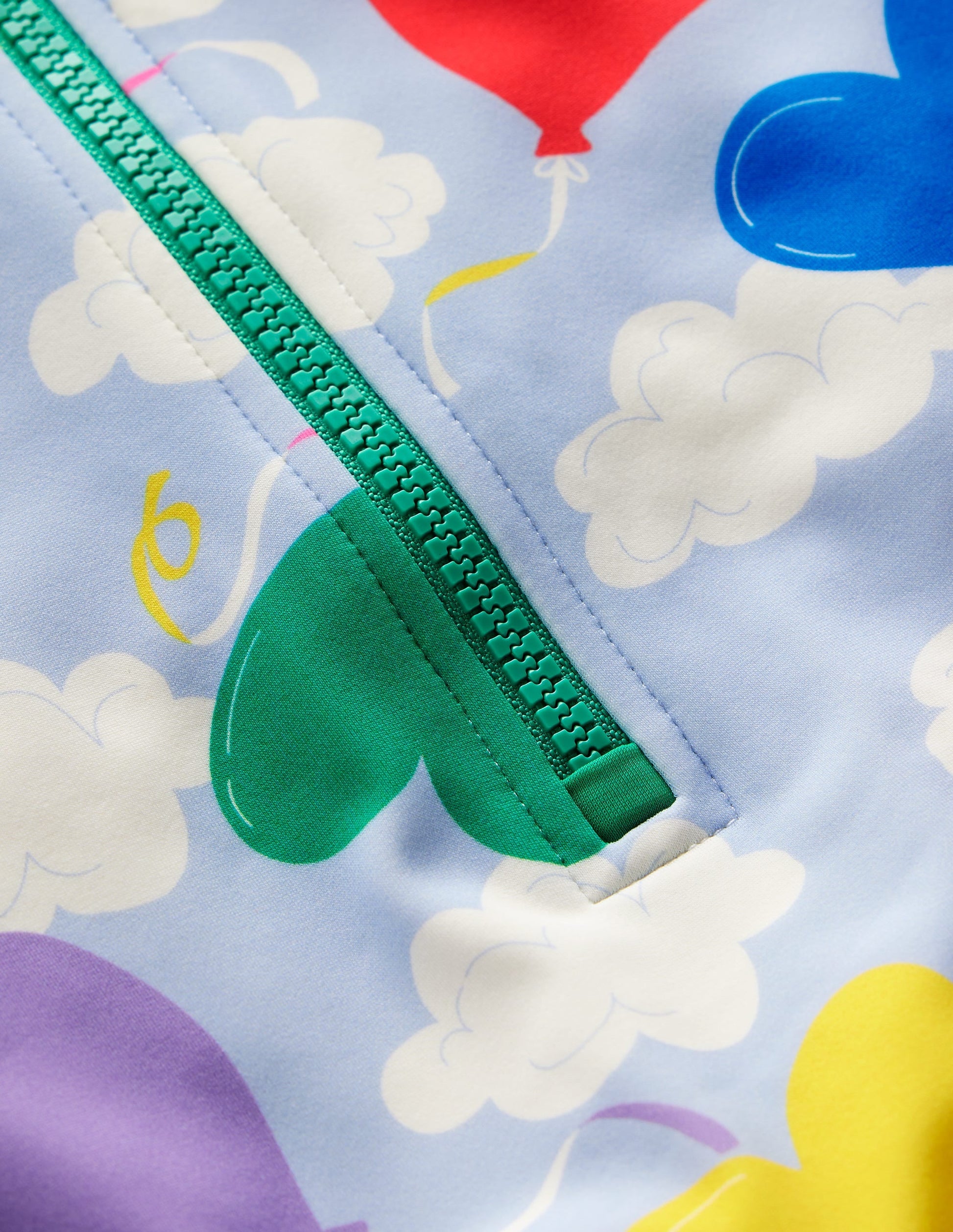 Short-sleeved Swimsuit-Misty Blue Balloon Sky-3
