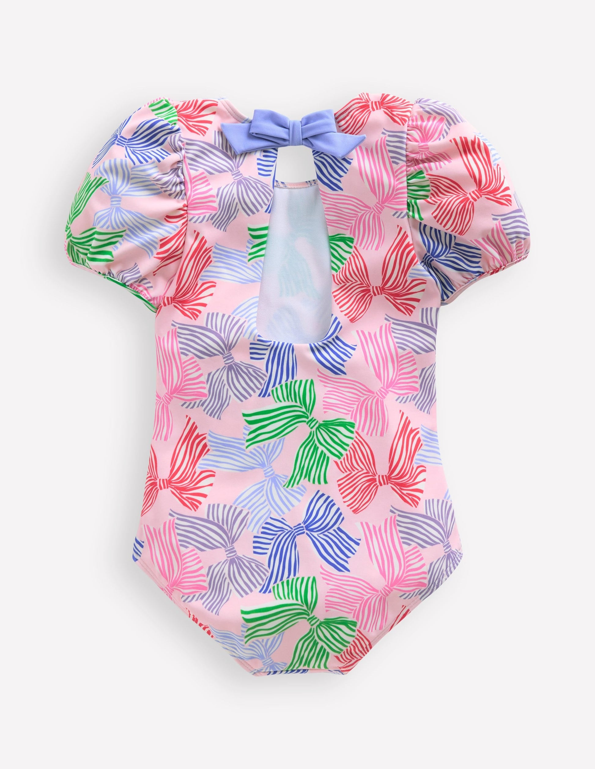 Sandy Puff Sleeve Swimsuit-French Pink Bows-2