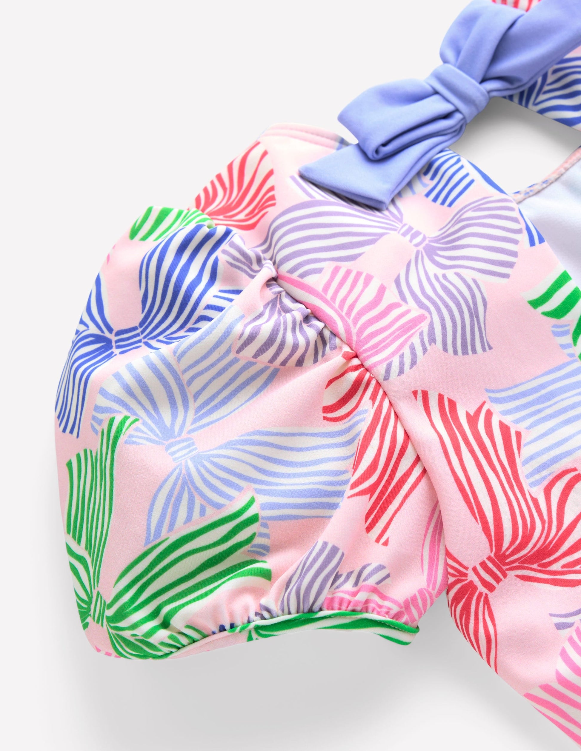 Sandy Puff Sleeve Swimsuit-French Pink Bows-3