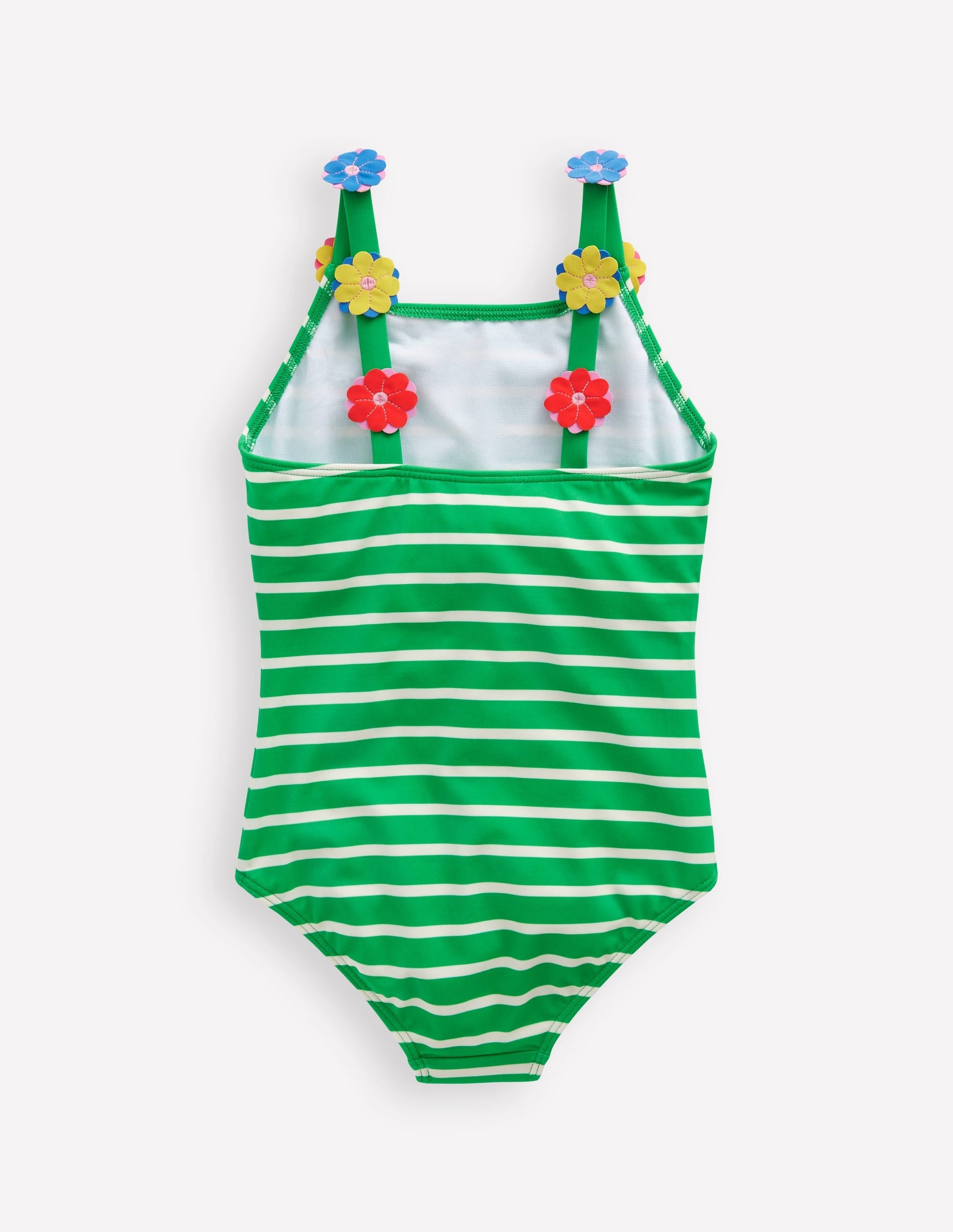 Applique Strap Swimsuit-Sapling Green Stripe Hearts-2