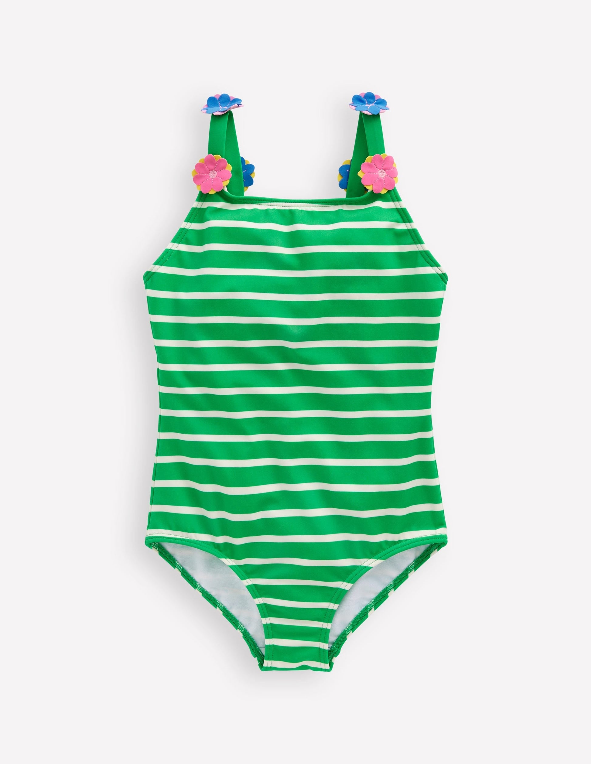 Applique Strap Swimsuit-Sapling Green Stripe Hearts-1