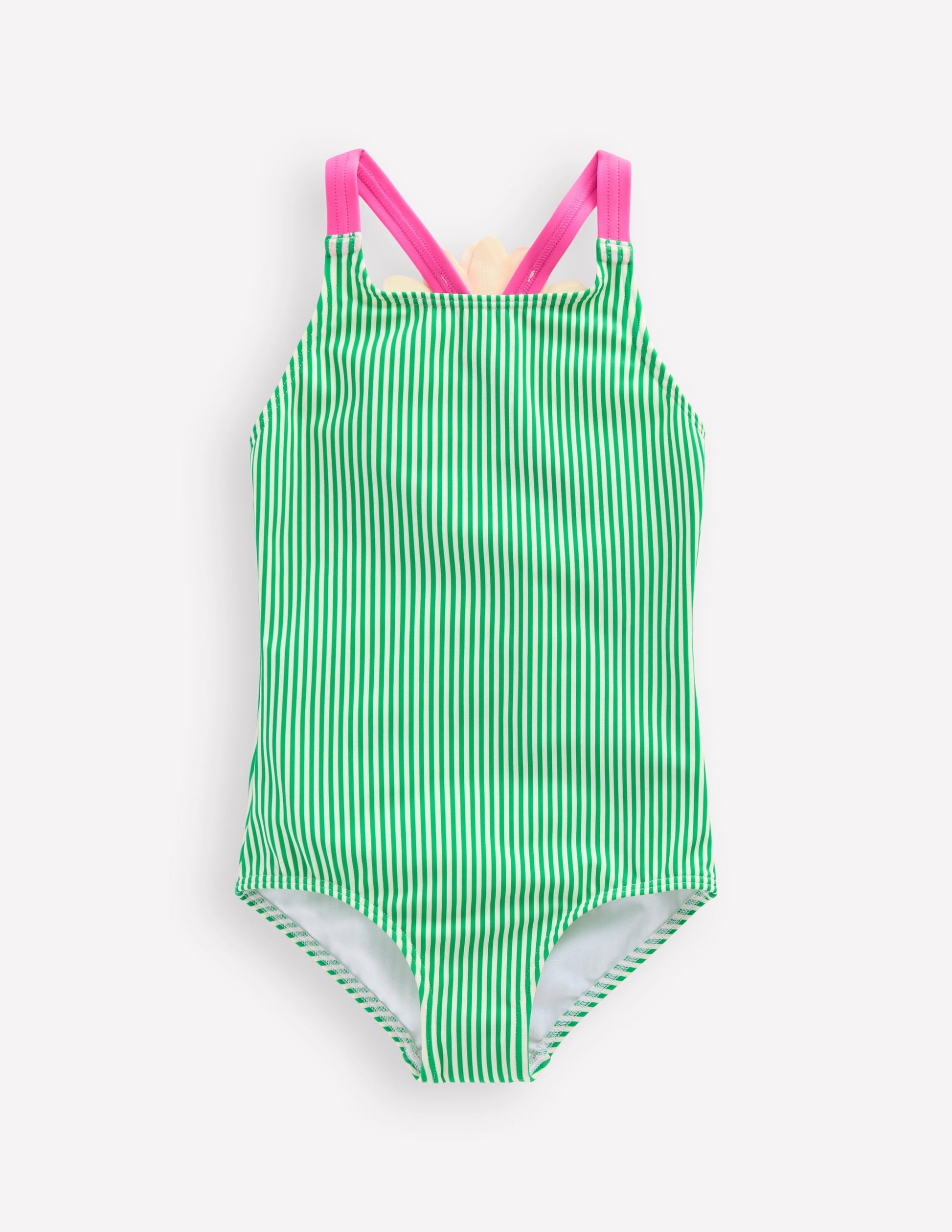 Applique Back Swimsuit-Green Daisy-2