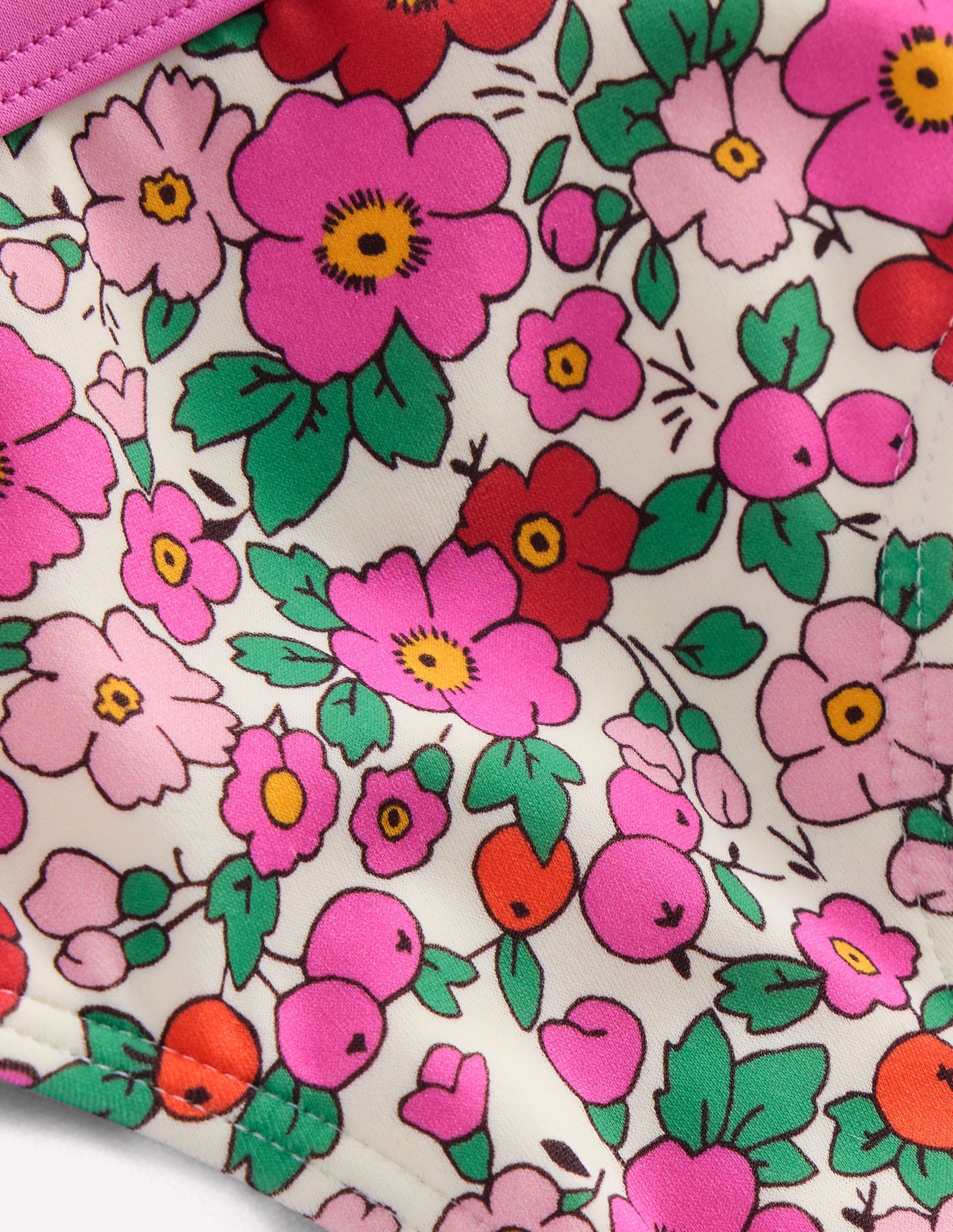 Patterned Bikini Bottoms-Pink Apple Blossom Floral - Image 3