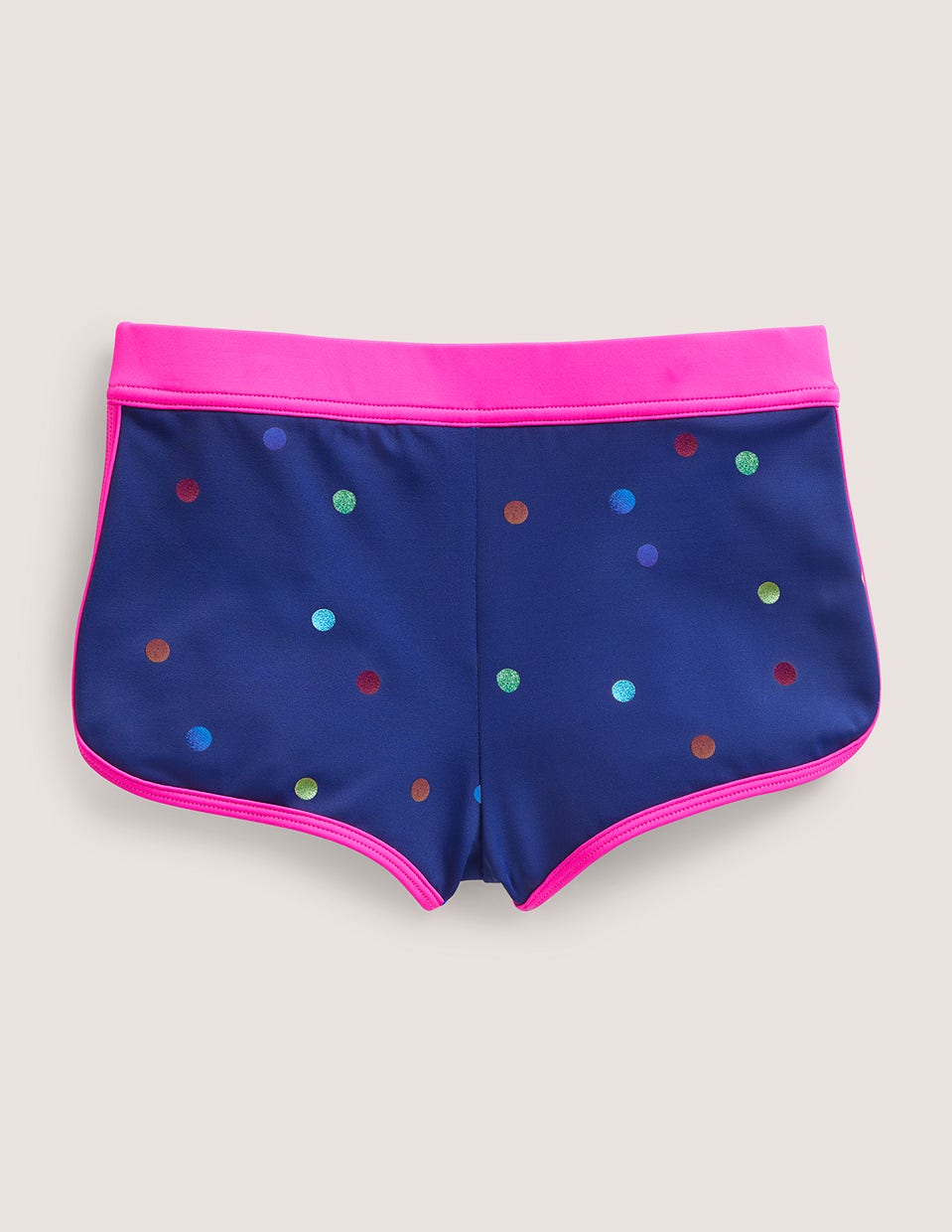 Patterned Swim Shorts-Navy Rainbow Confetti Spot-2
