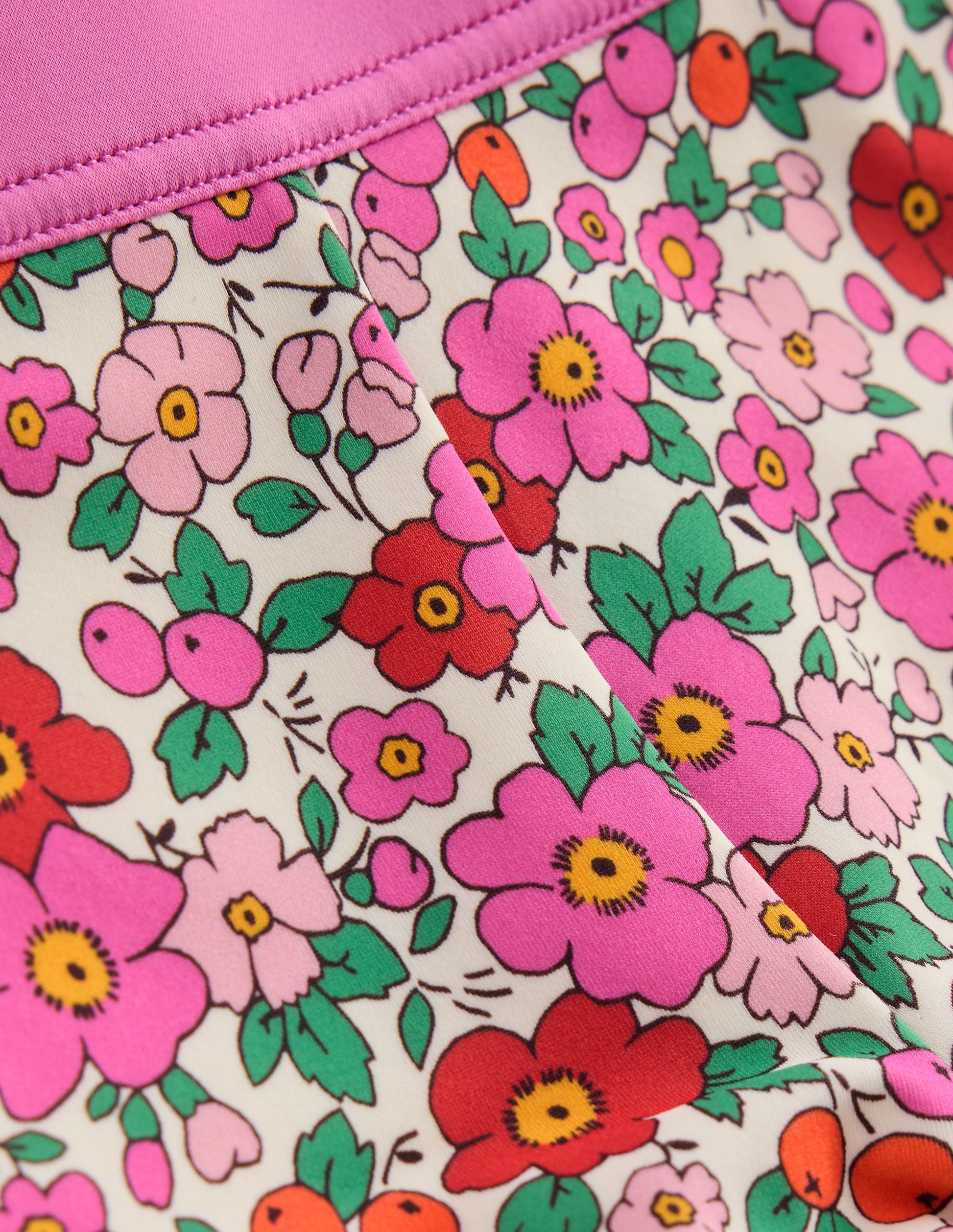 Patterned Swim Shorts-Pink Apple Blossom Floral-3