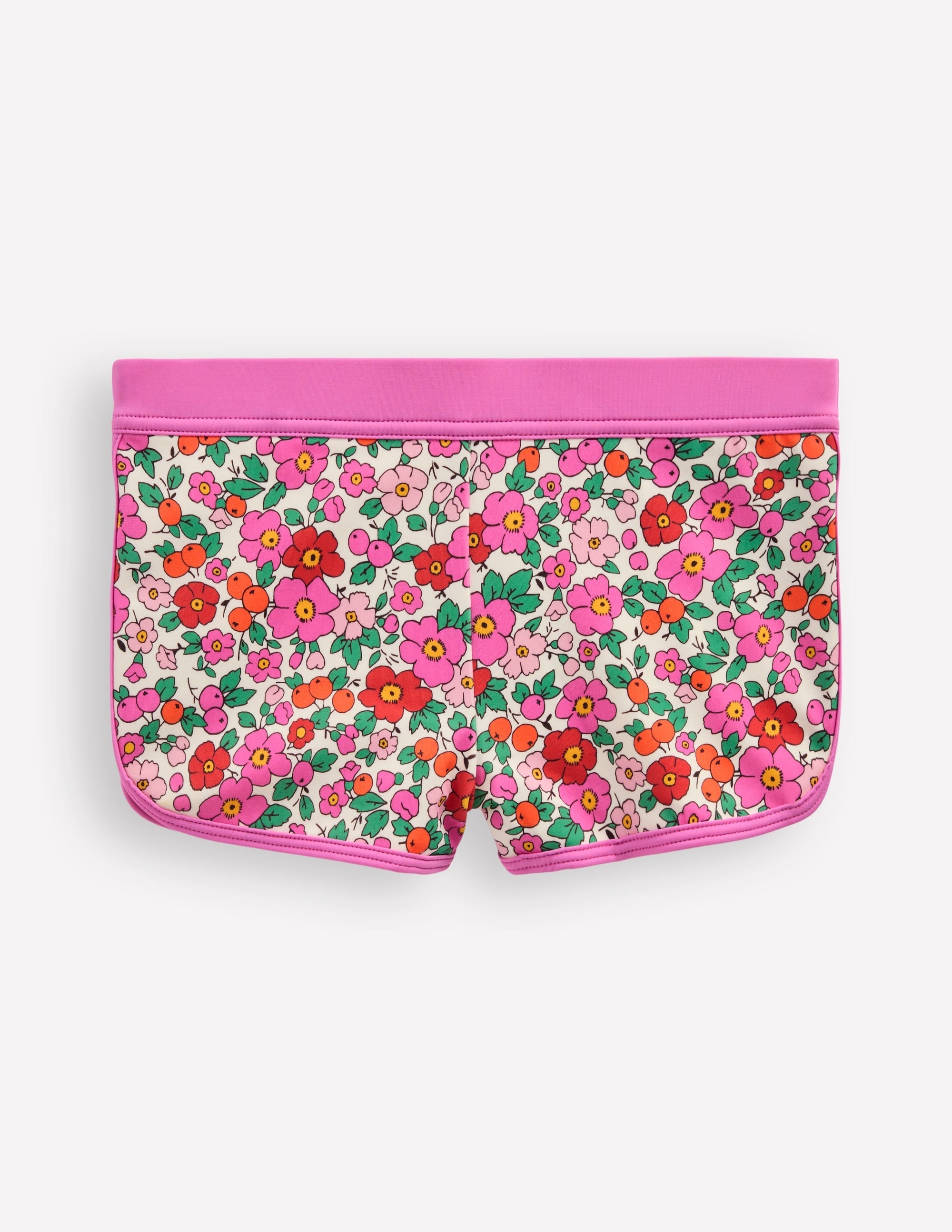 Patterned Swim Shorts-Pink Apple Blossom Floral - Image 1