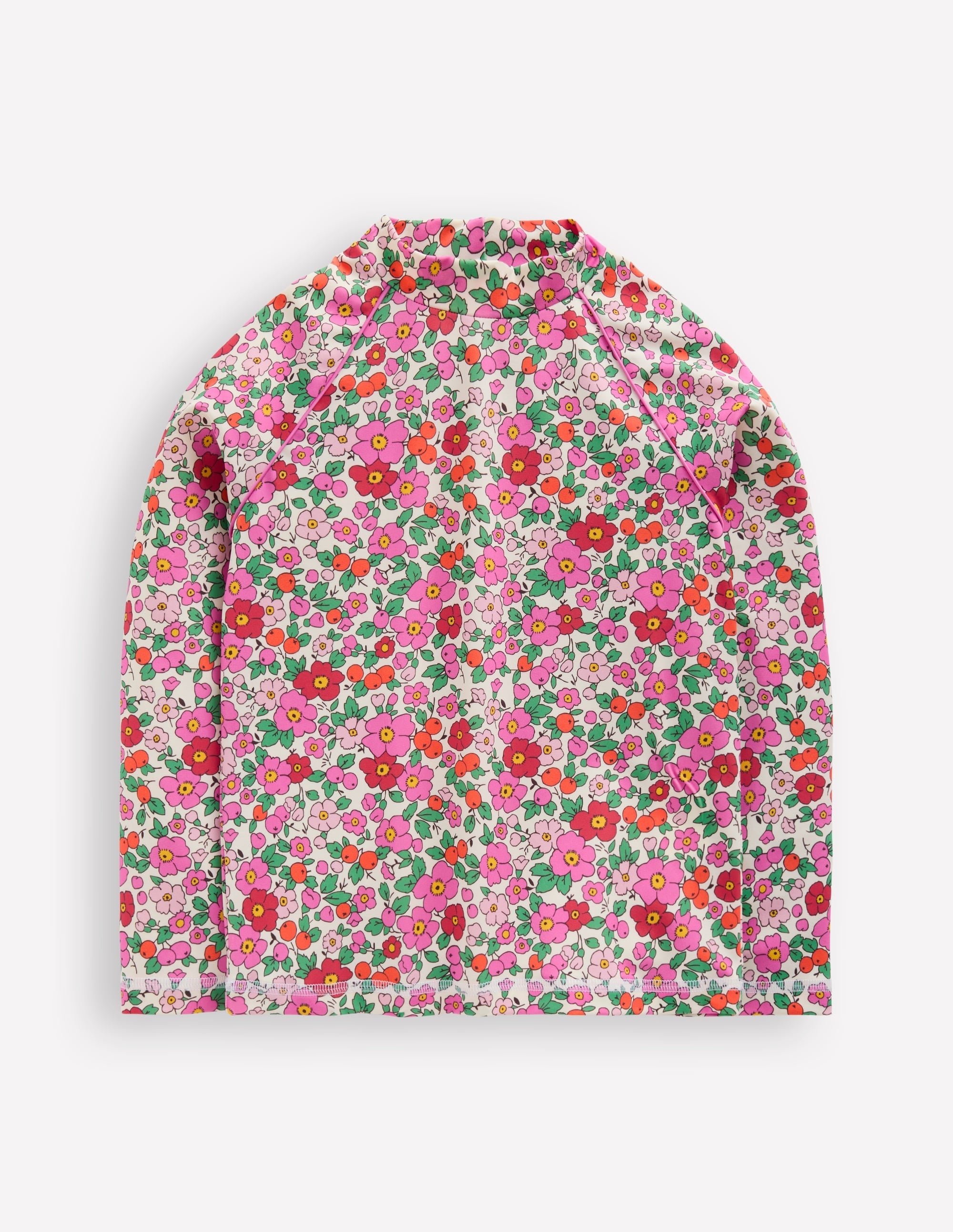 Sunsafe Patterned Rash Vest-Pink Apple Blossom Floral - Image 1