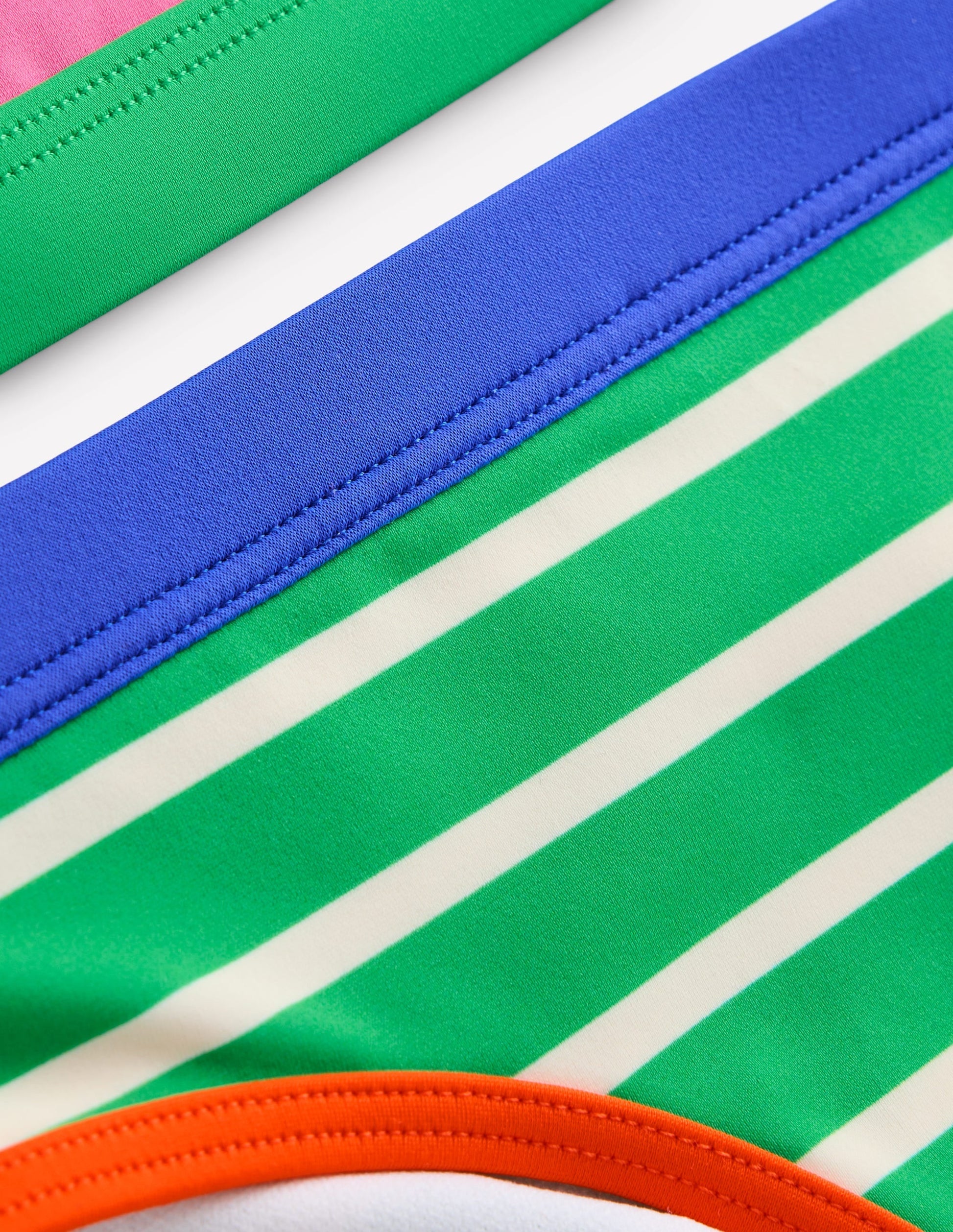Racerback Bikini-Flamingo Pink/Pea Green Stripe-3
