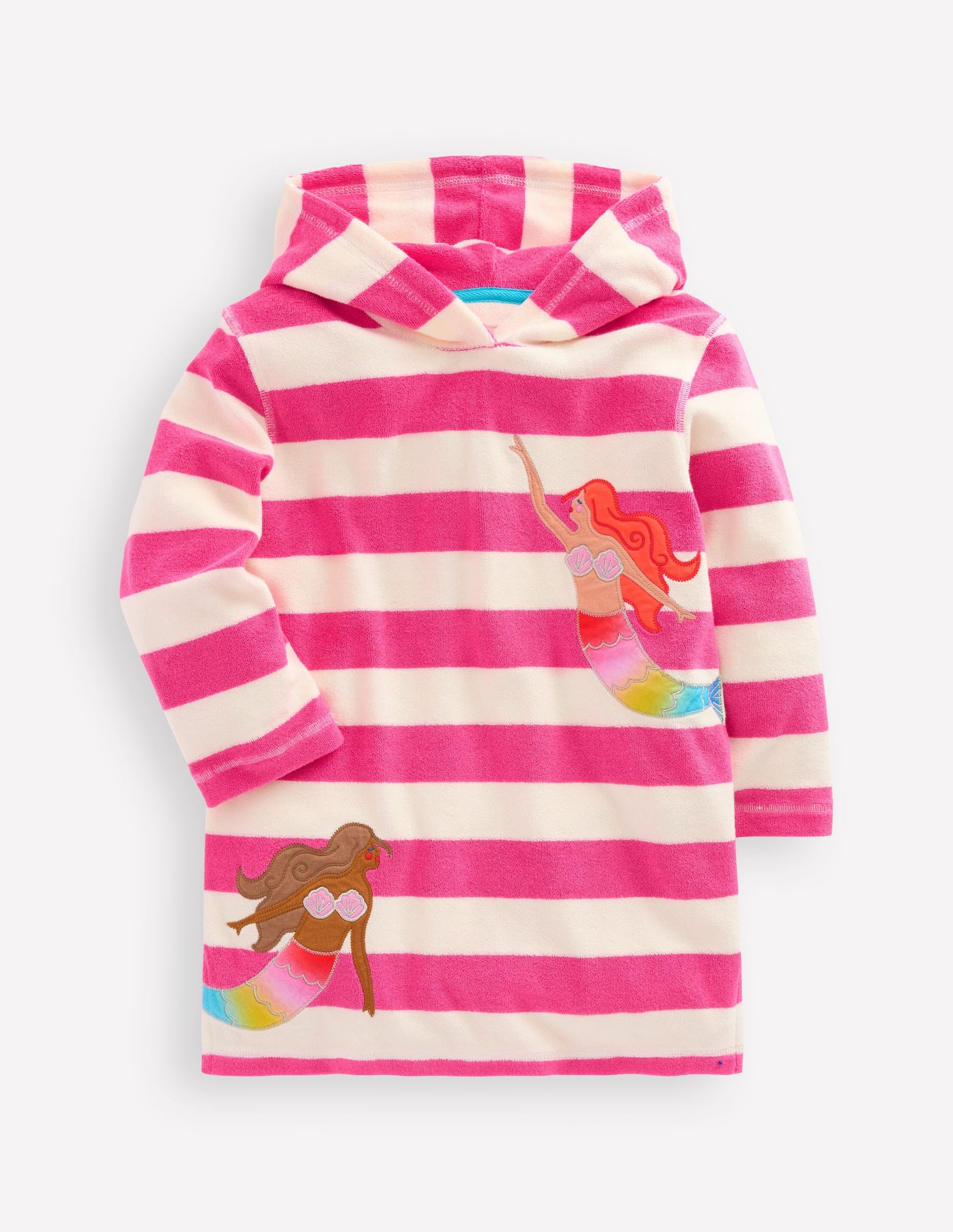 Mara Towelling Throw-On-Pink Mermaid Stripe-1