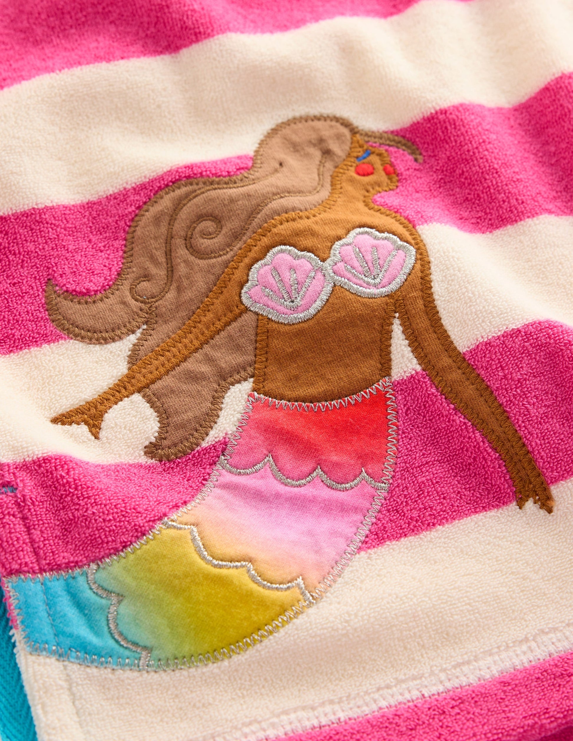 Mara Towelling Throw-On-Pink Mermaid Stripe-3
