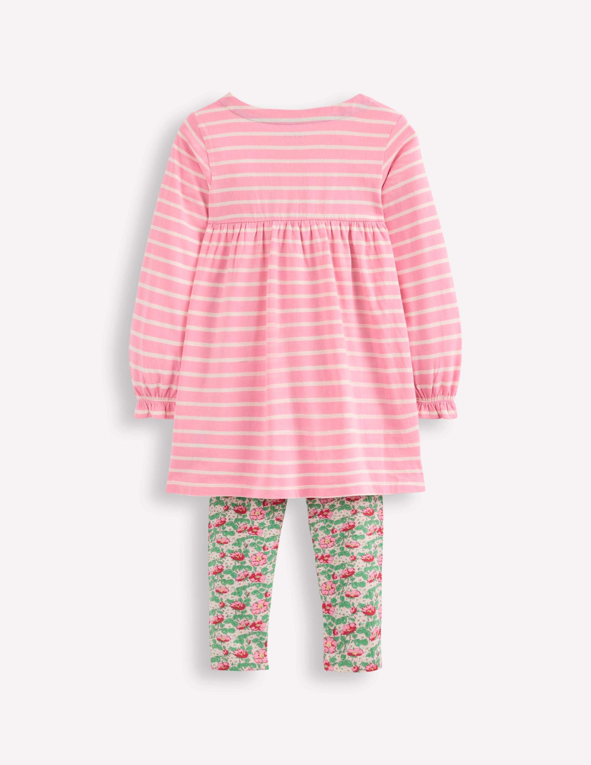 Long-sleeved print tunic set-Chalk Pink Wild Rose - Image 2