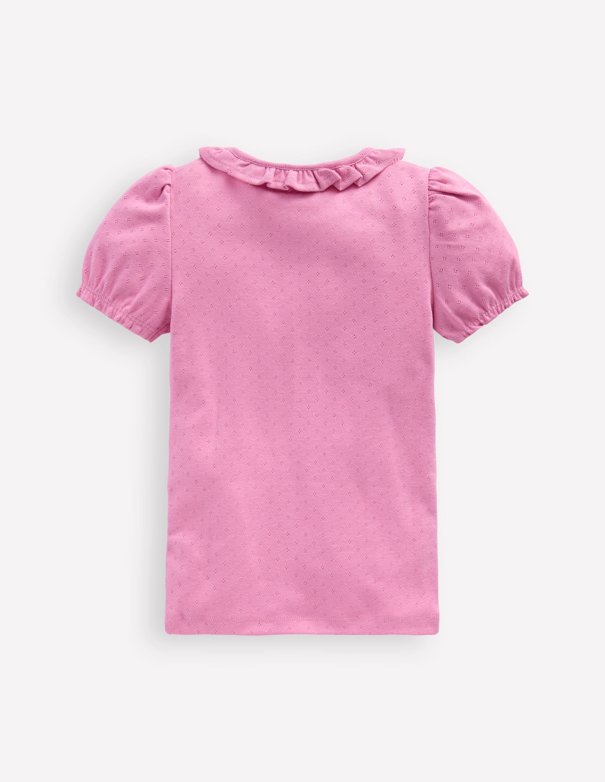 Short-sleeved Ruffle Pointelle-Vintage Mauve - Image 2