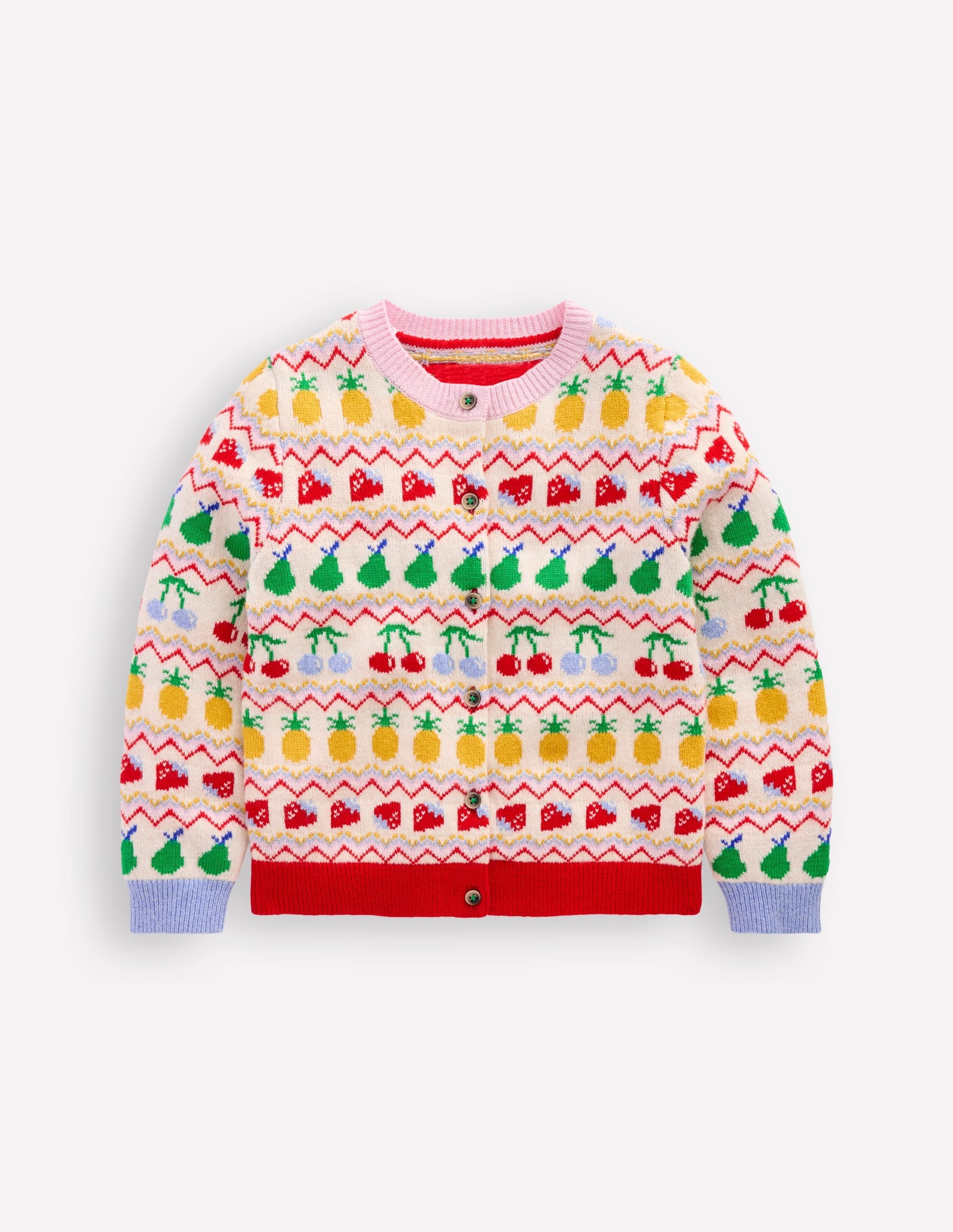 Edie Fair Isle Cardigan-Multi Fruit - Image 1