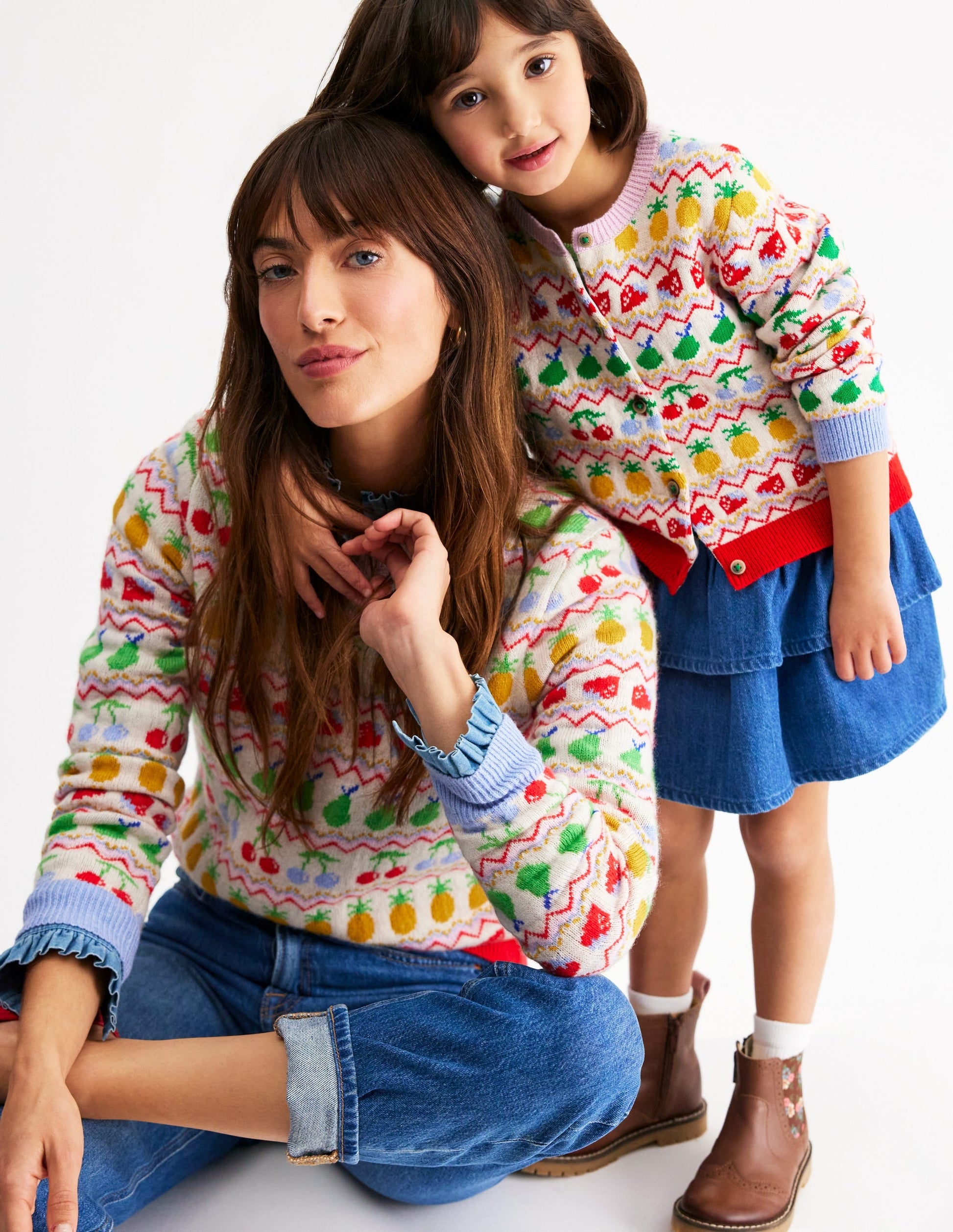 Edie Fair Isle Cardigan-Multi Fruit-5