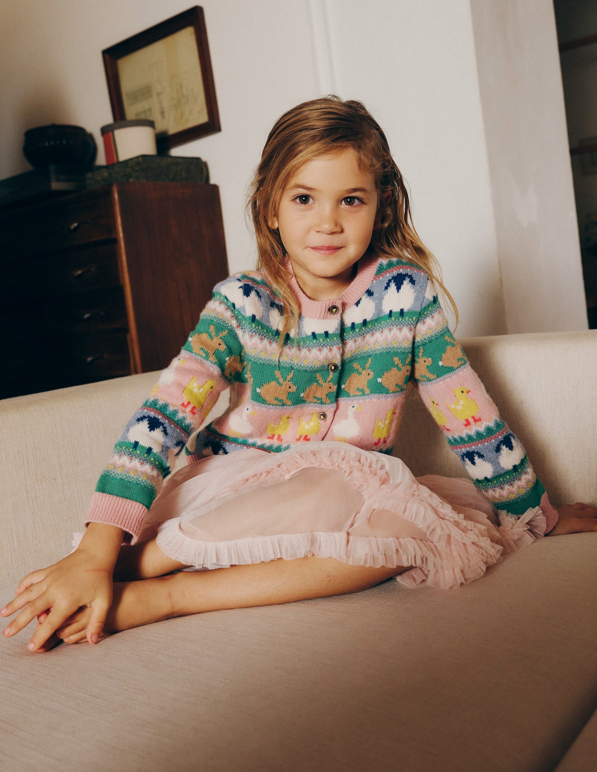 Edie Fair Isle Cardigan-Easter Fair Isle - Image 1