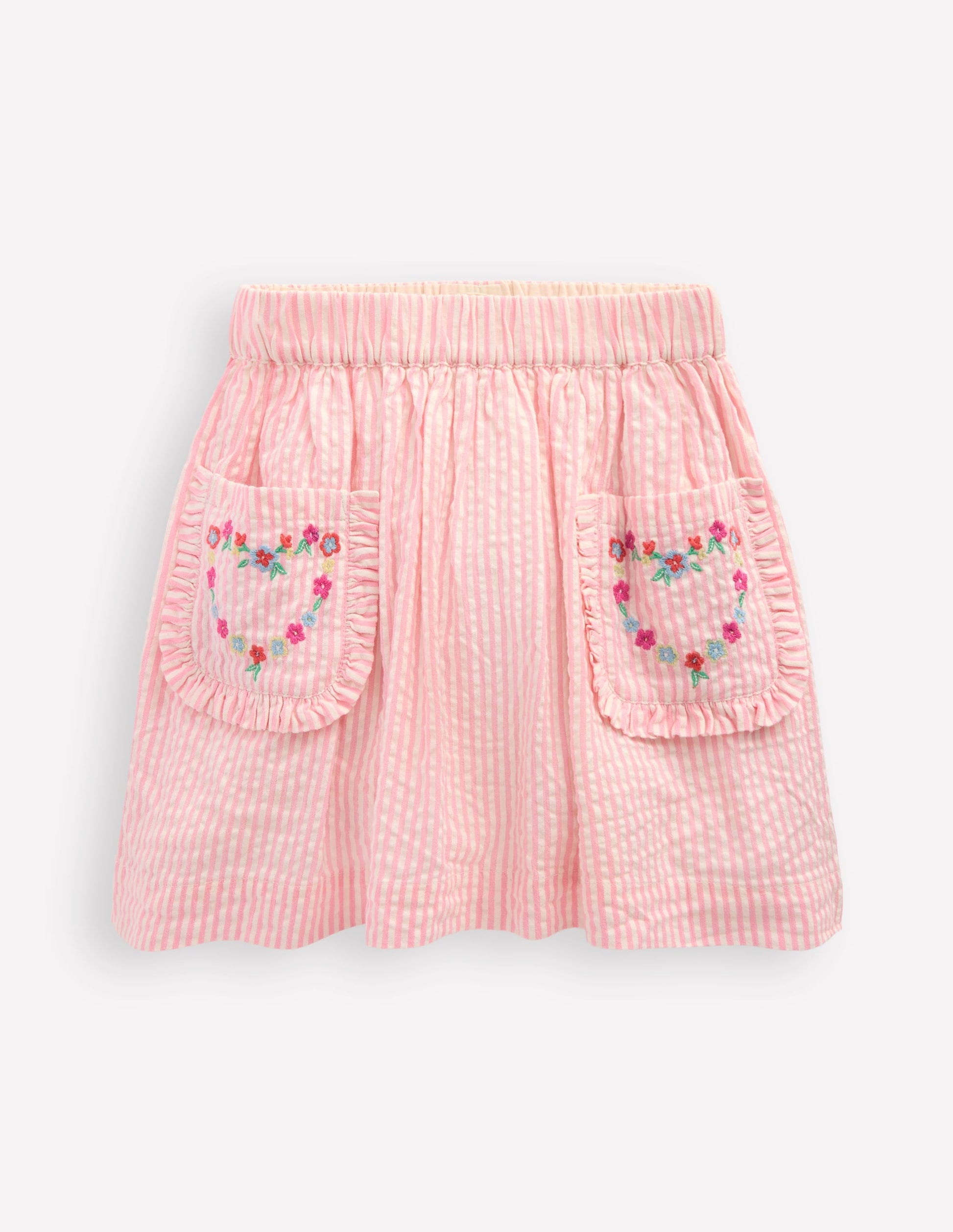 Applique Pocket Skirt-Cosmos Pink Daisy Chain-1