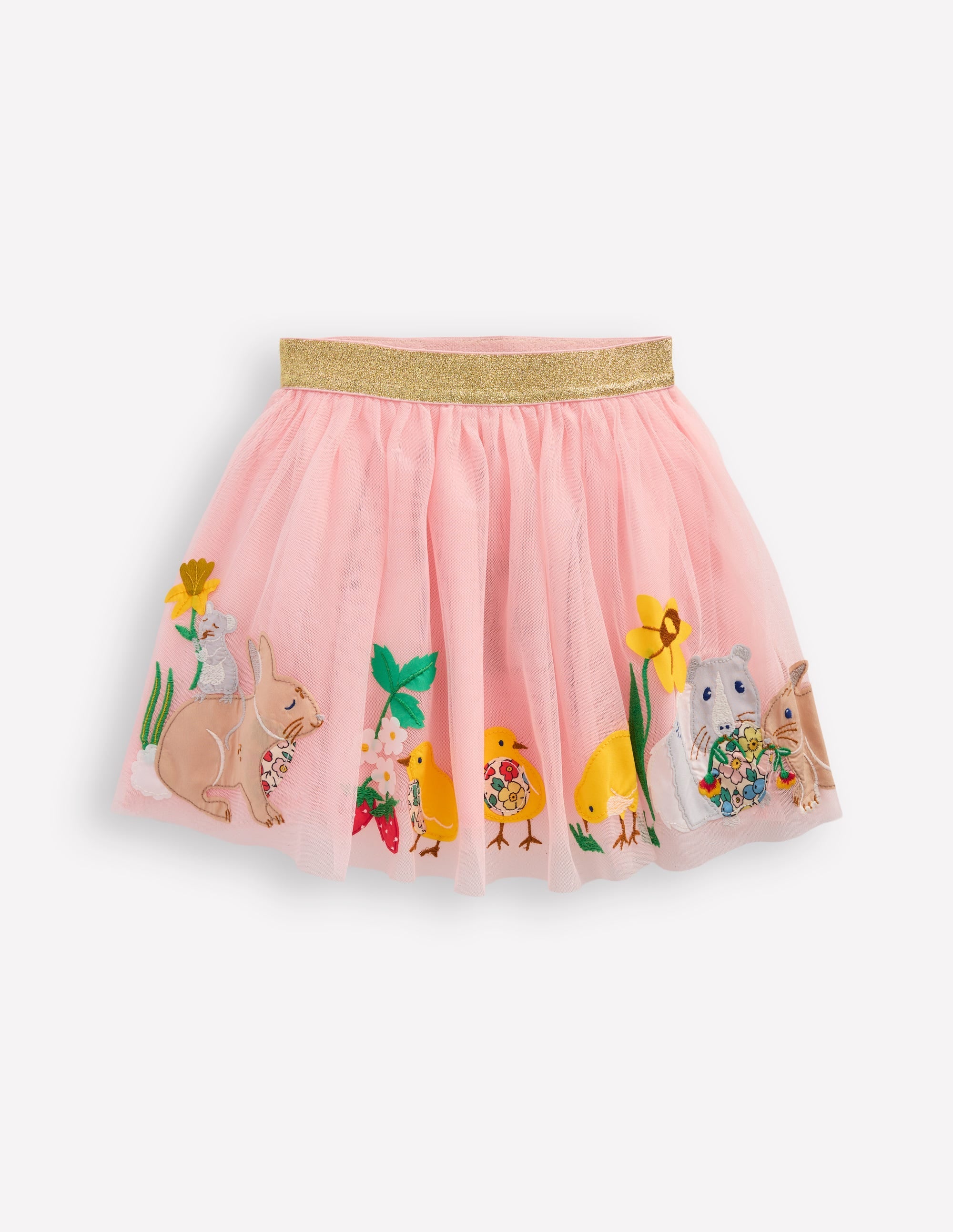 Tulle Applique Skirt-French Pink Bunnies - Image 3