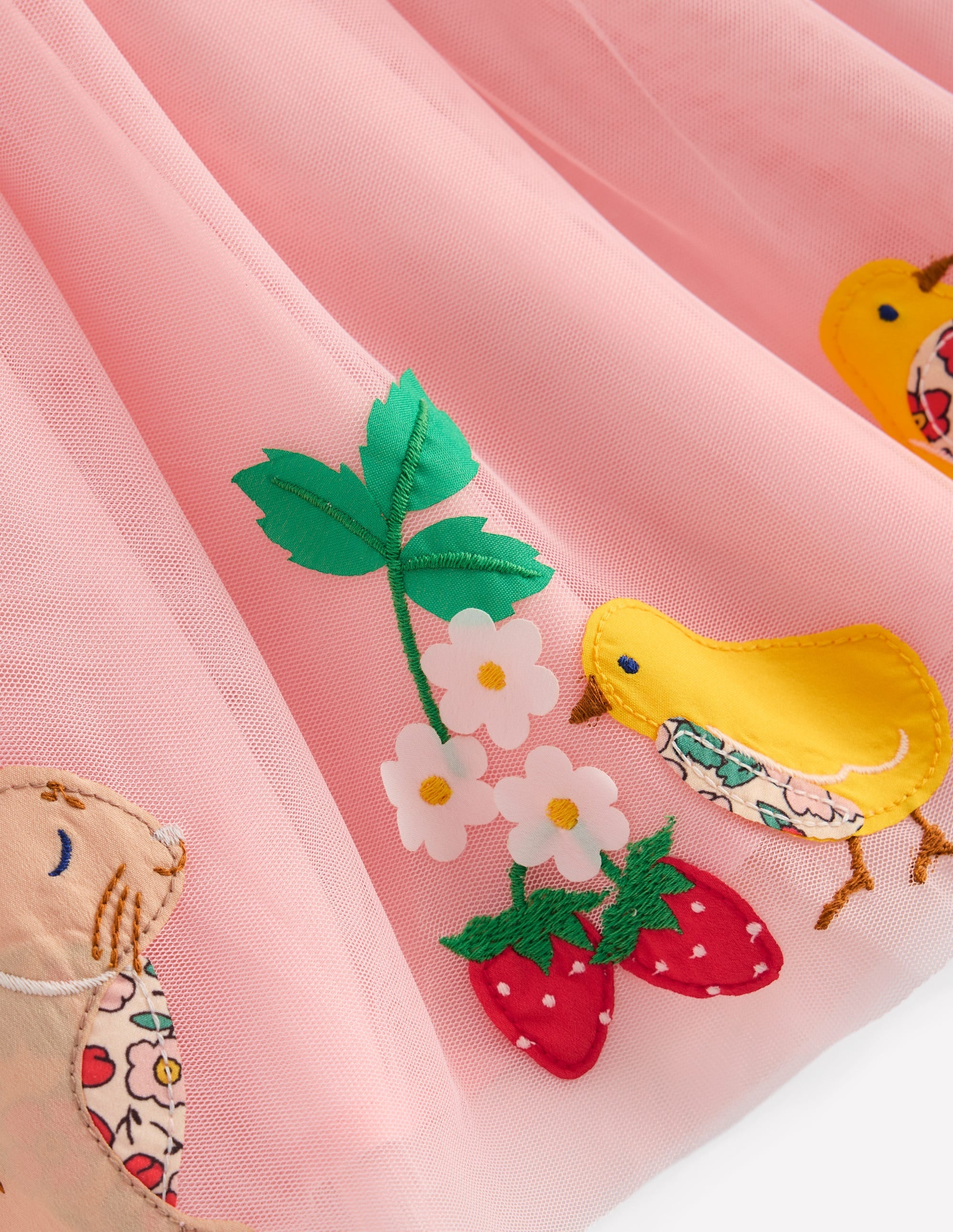 Tulle Applique Skirt-French Pink Bunnies - Image 4
