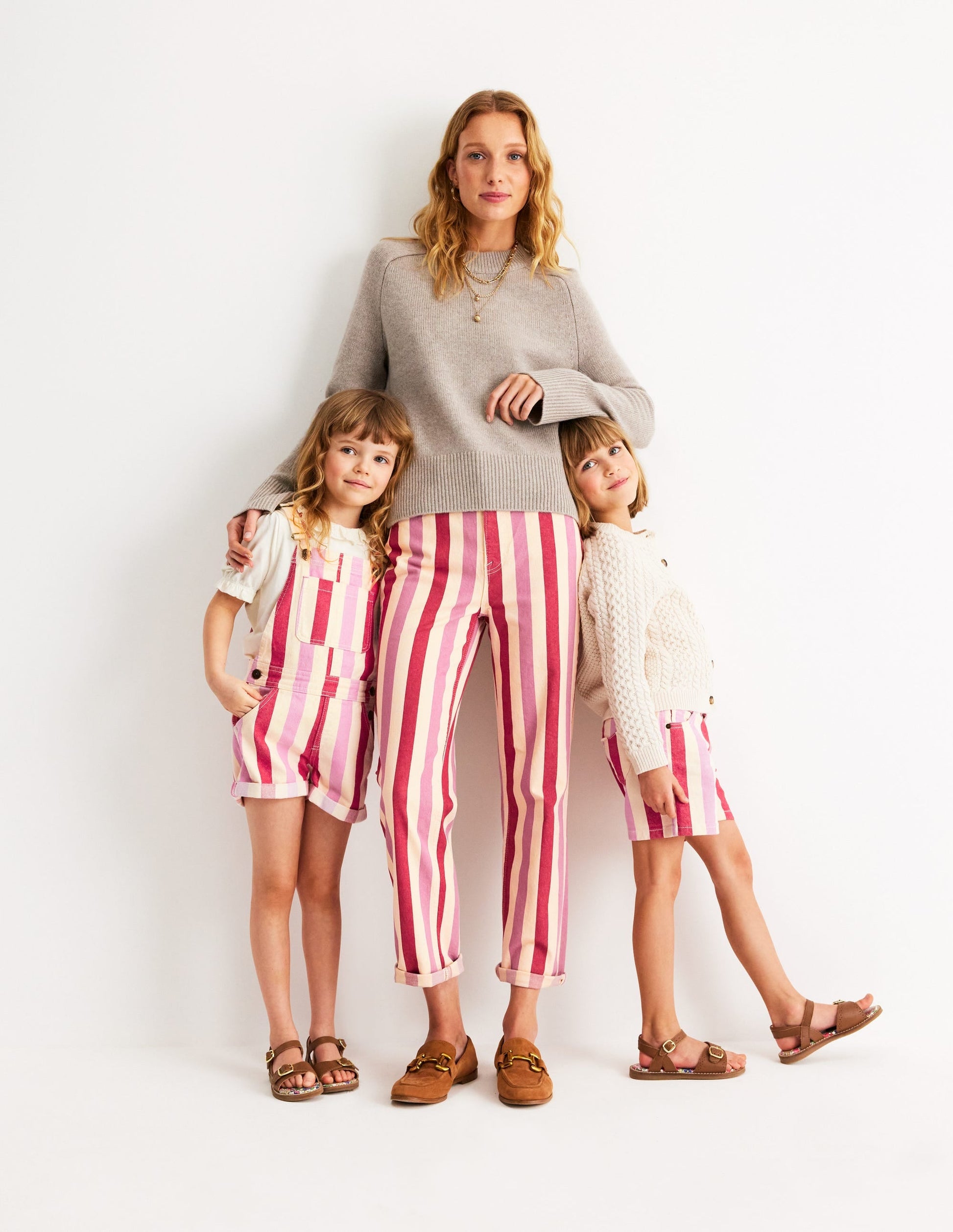 Heart Pocket Short Dungarees-Pink and Red Stripe-4