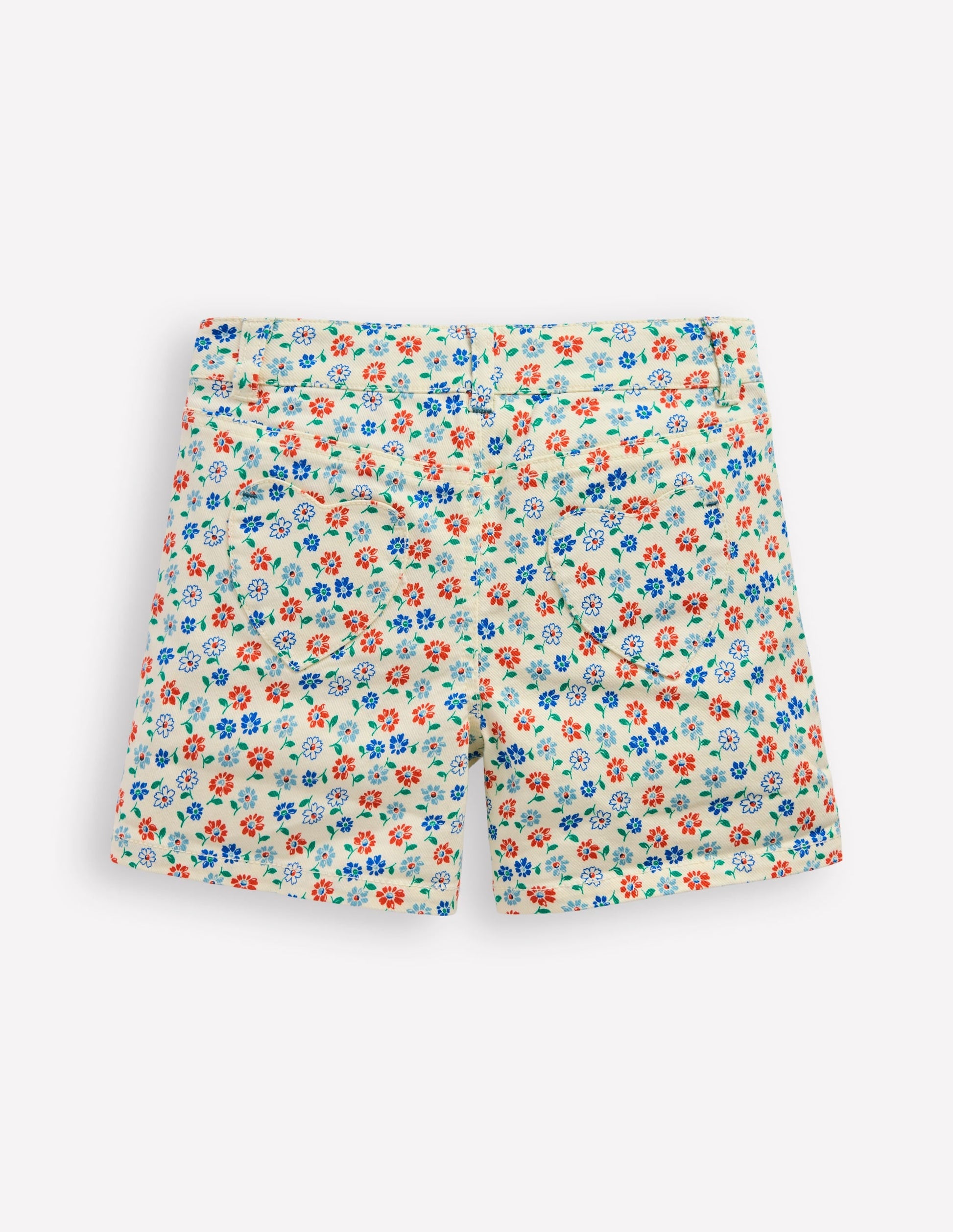 Denim Shorts-Vanilla White Vintage Daisy-2