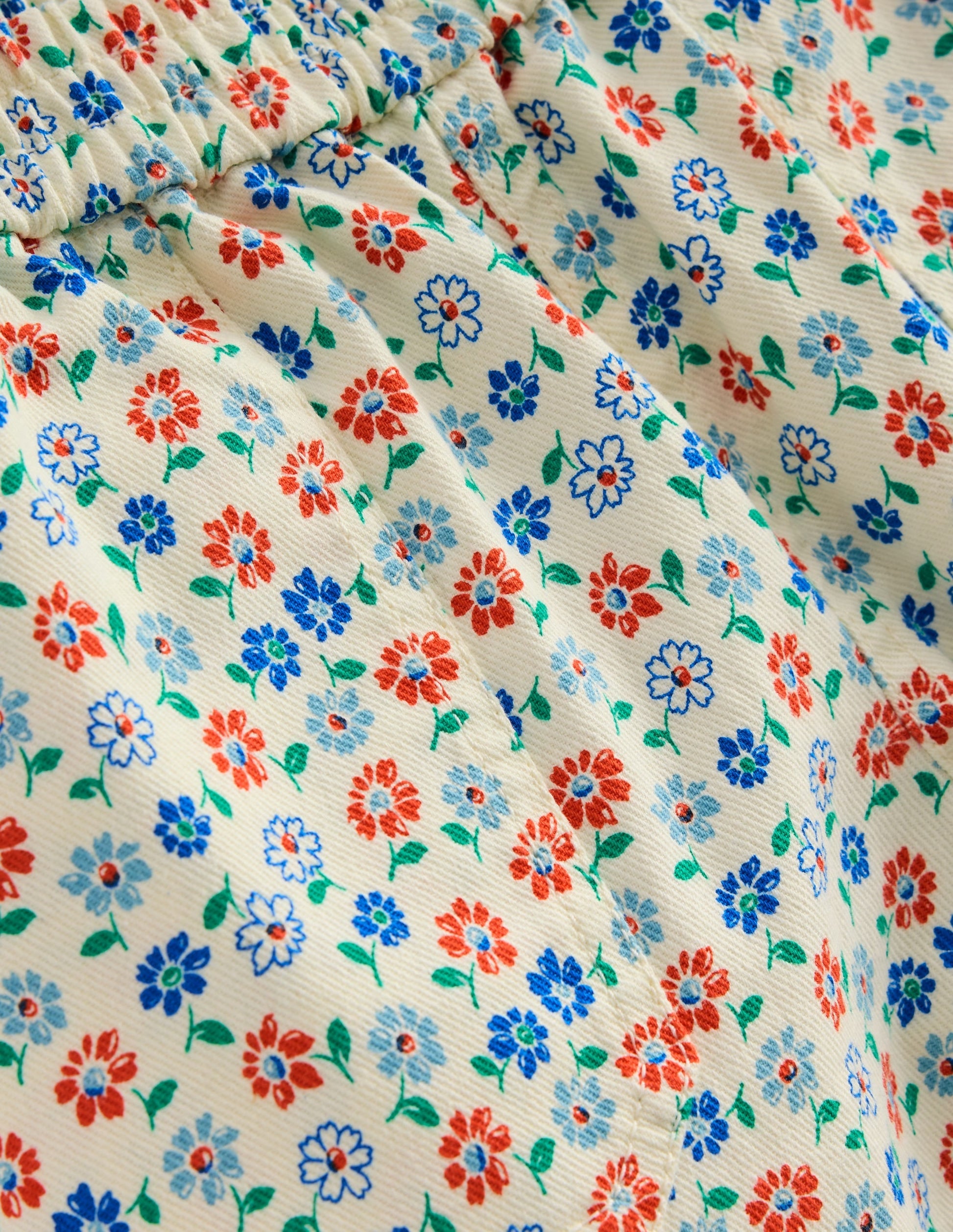 Pull-On Trouser-Vanilla White Vintage Daisy-3