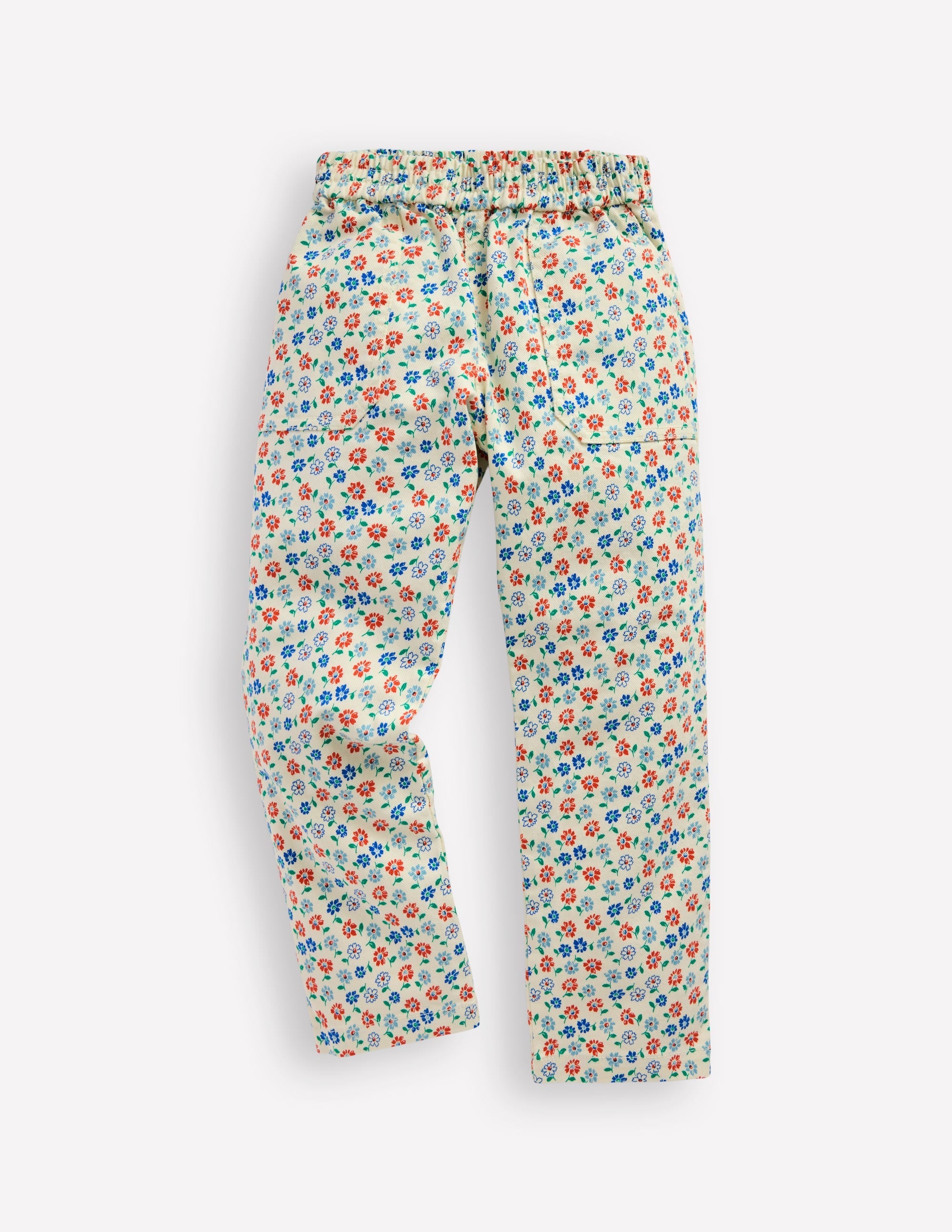 Pull-On Trouser-Vanilla White Vintage Daisy - Image 1