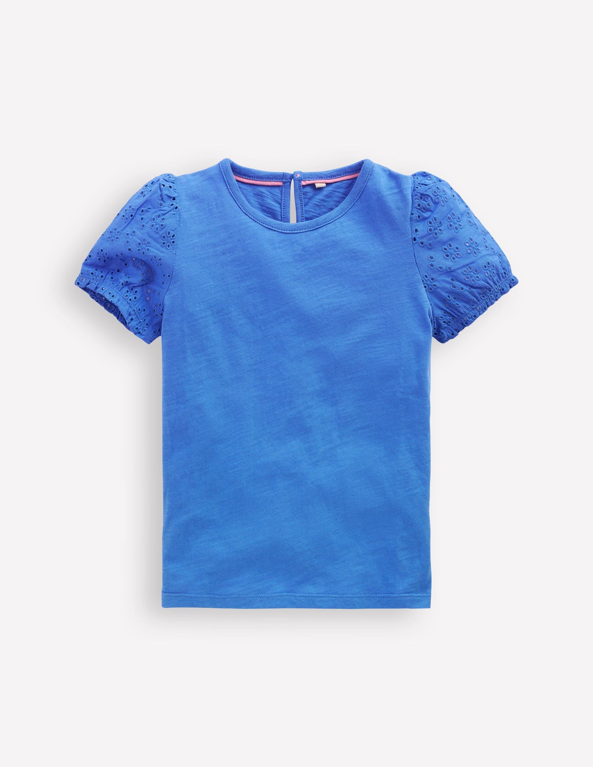 Broderie Mix Tee-Peacock Plume Blue-1