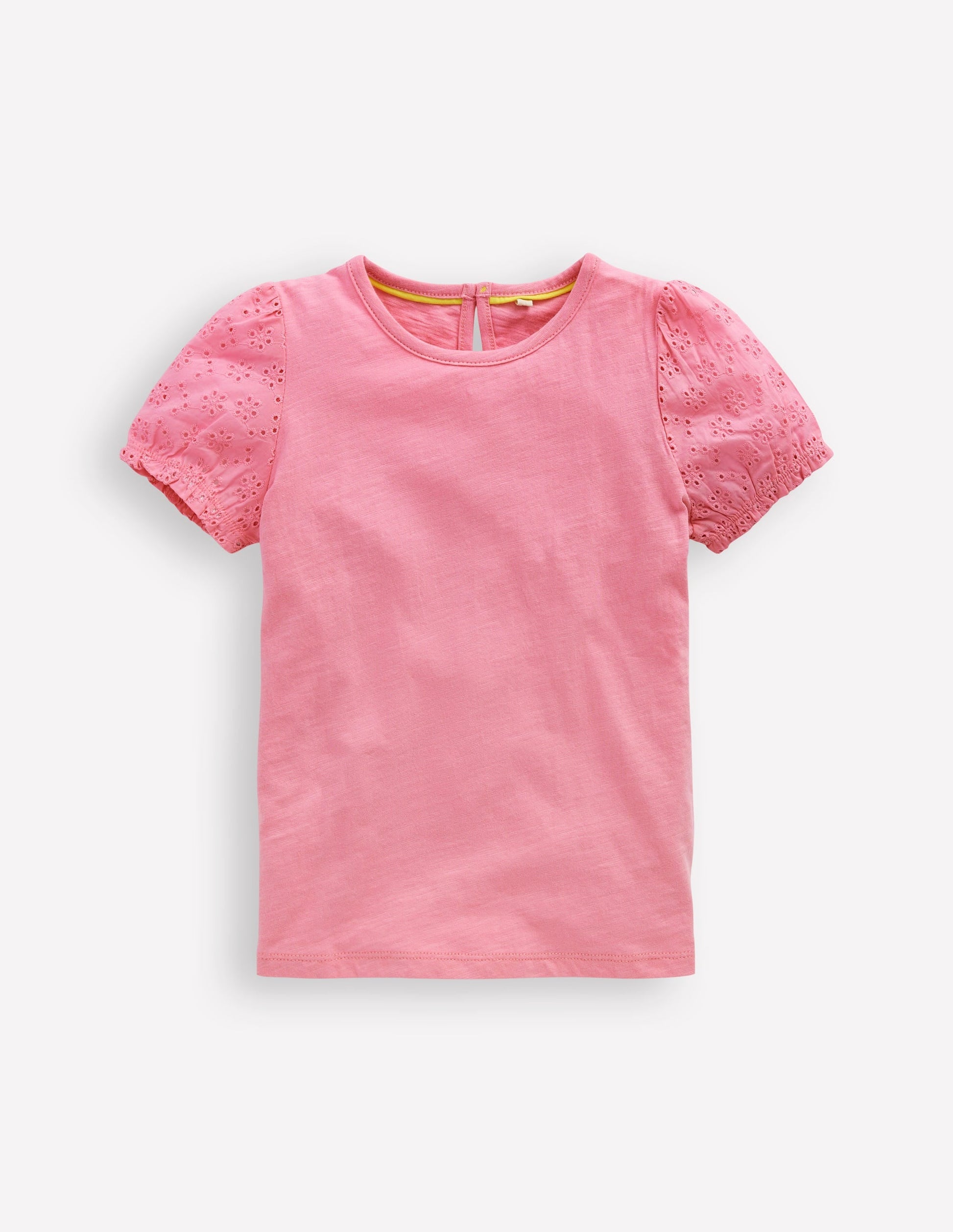 Broderie Mix Tee-Bubblegum Pink-1