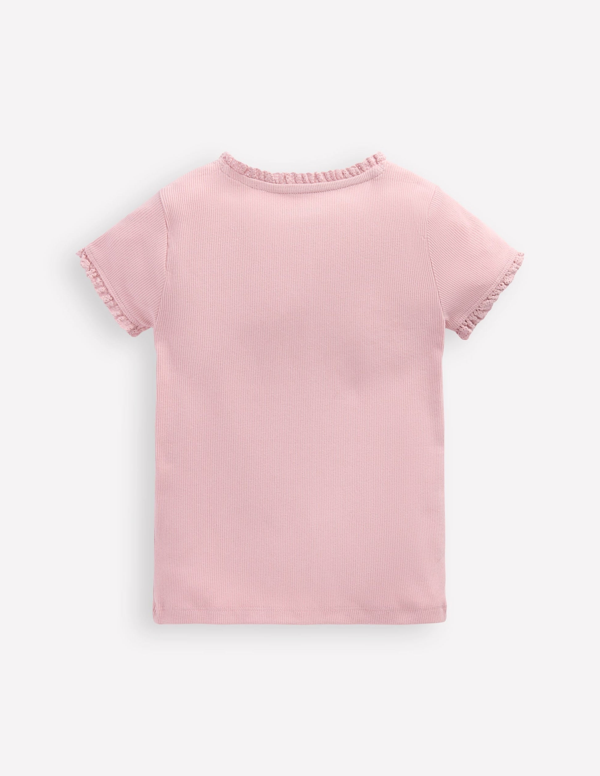 Short Sleeve Ribbed T-Shirt-French Pink-2