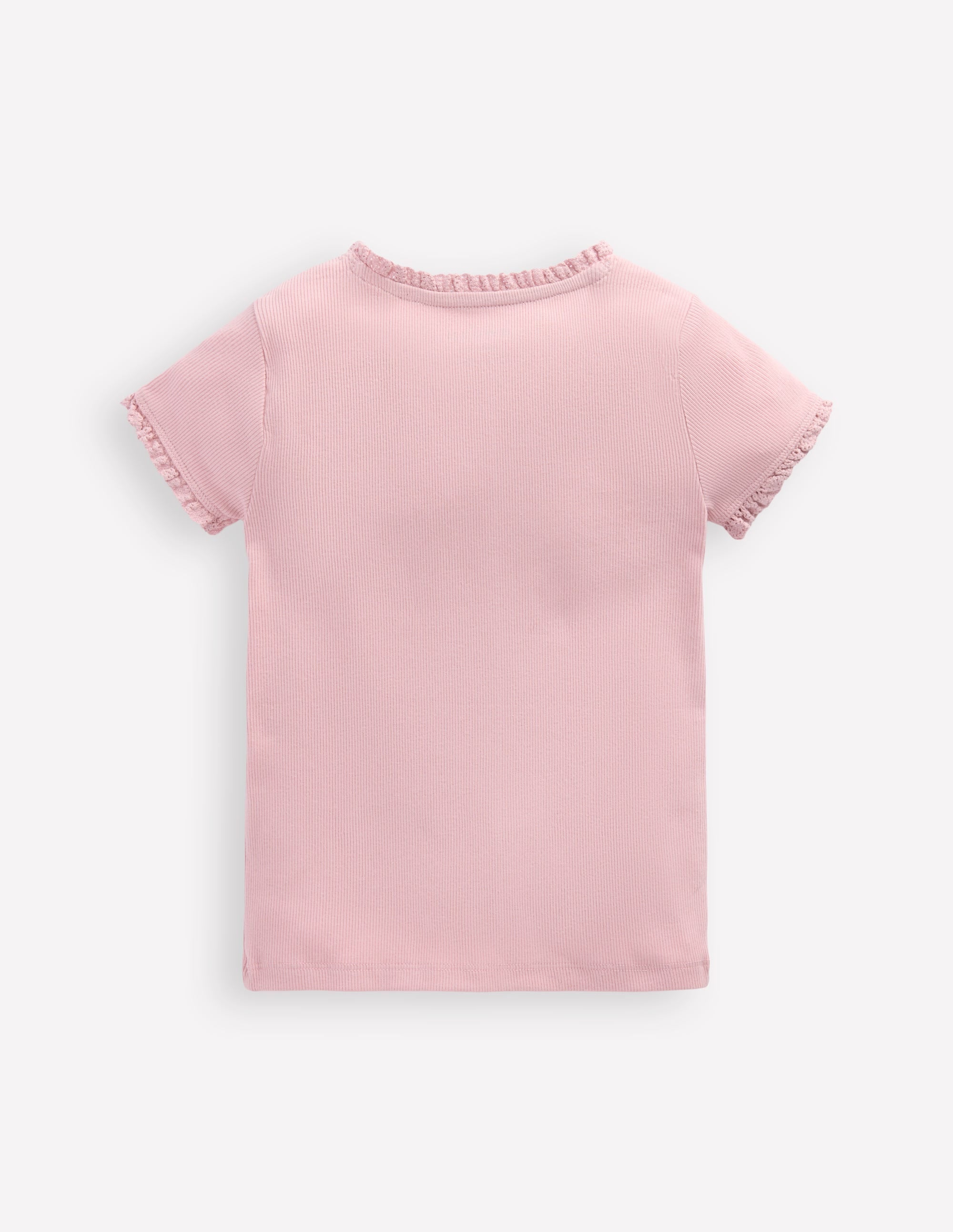 Short Sleeve Ribbed T-Shirt-French Pink - Image 2