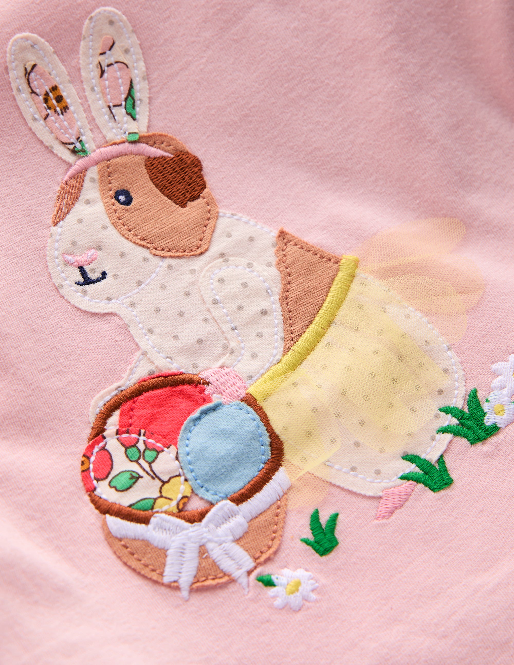 Puff Sleeve Applique T-Shirt-Chalk Pink Guinea Pig - Image 4