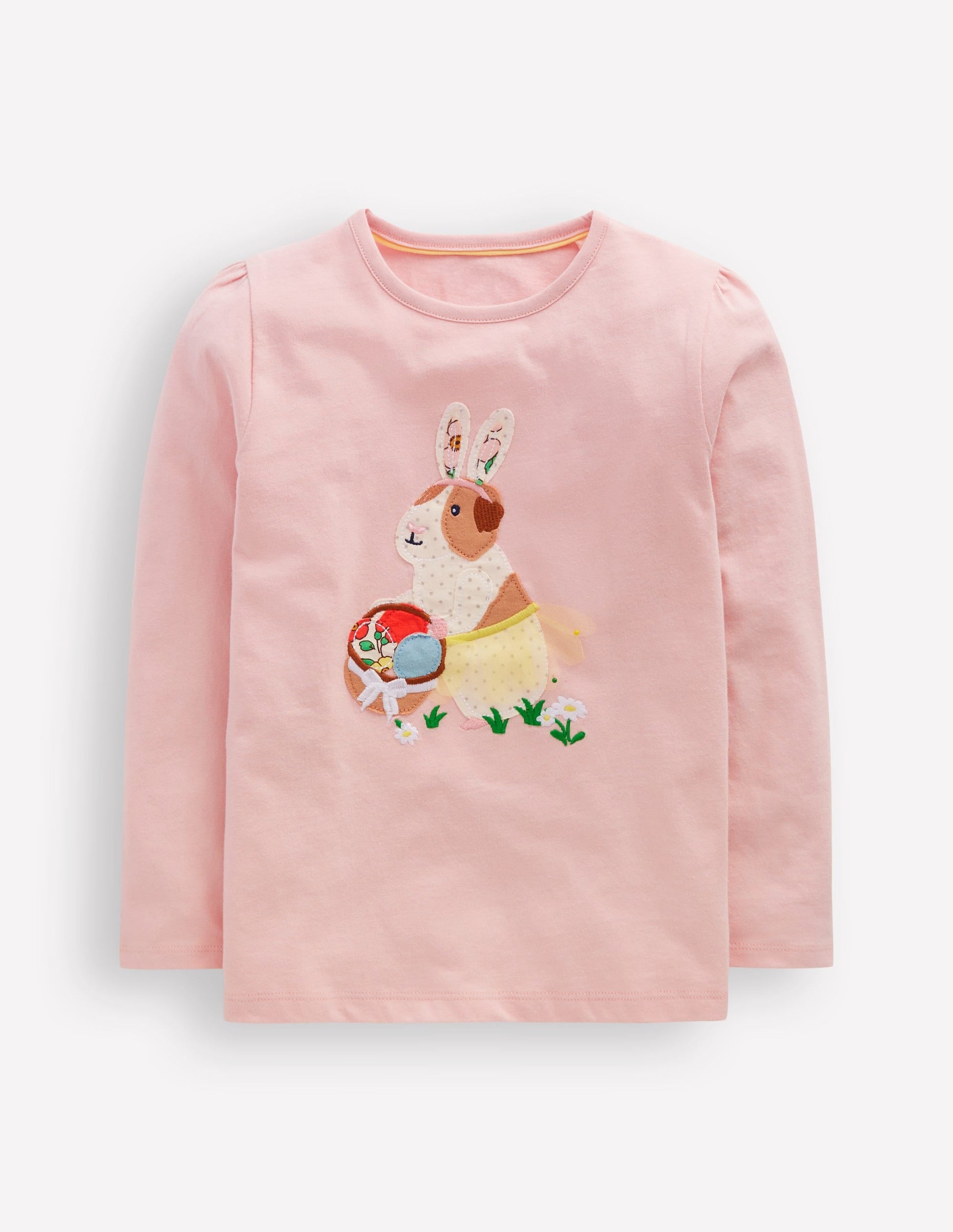 Puff Sleeve Applique T-Shirt-Chalk Pink Guinea Pig-2