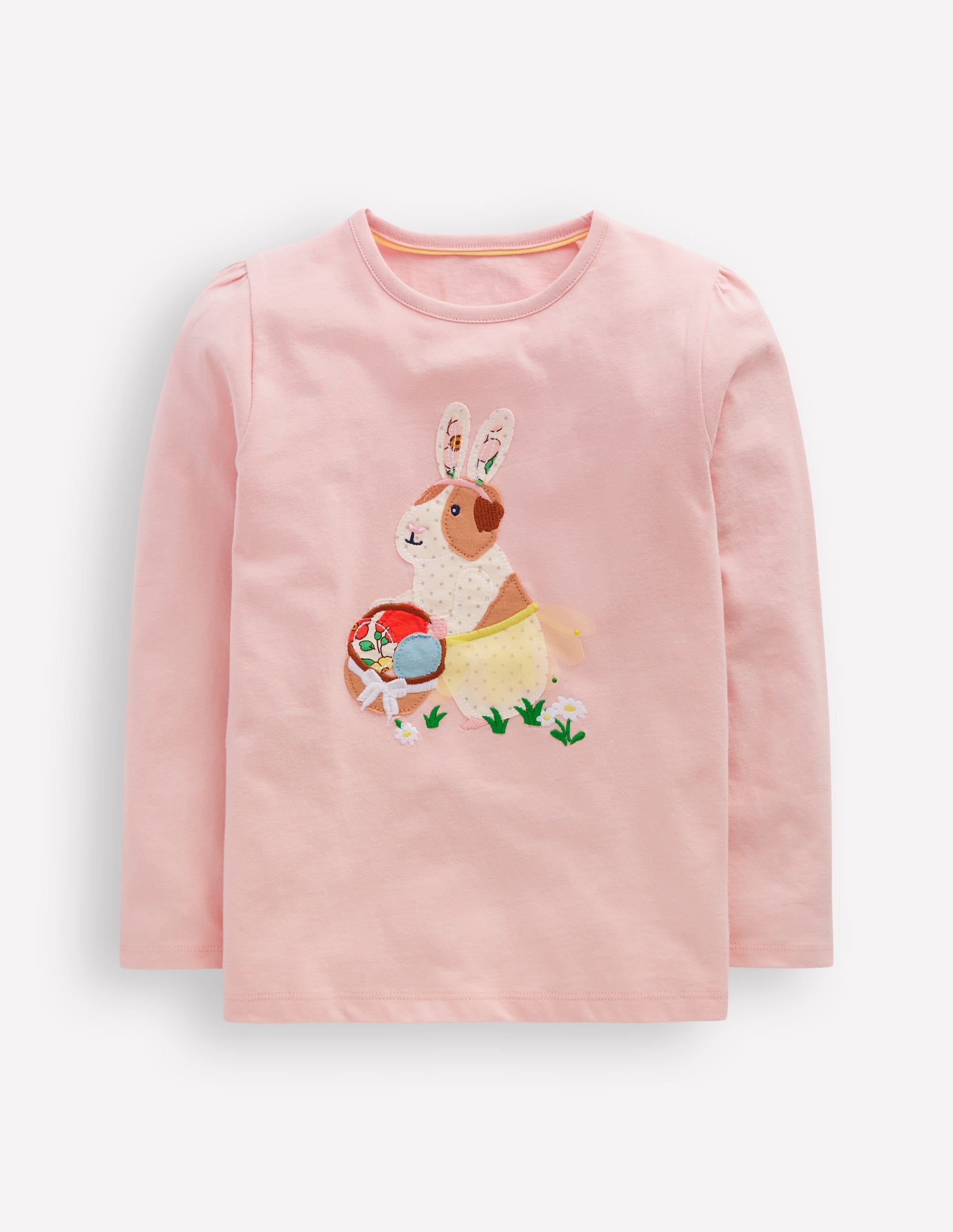 Puff Sleeve Applique T-Shirt-Chalk Pink Guinea Pig - Image 2