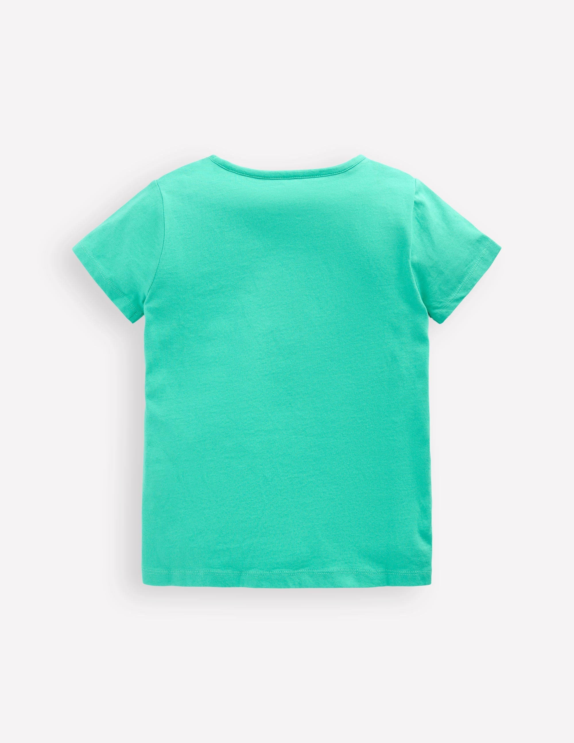 Short Sleeve Applique T-shirt-Turquoise Blue Bunny - Image 2
