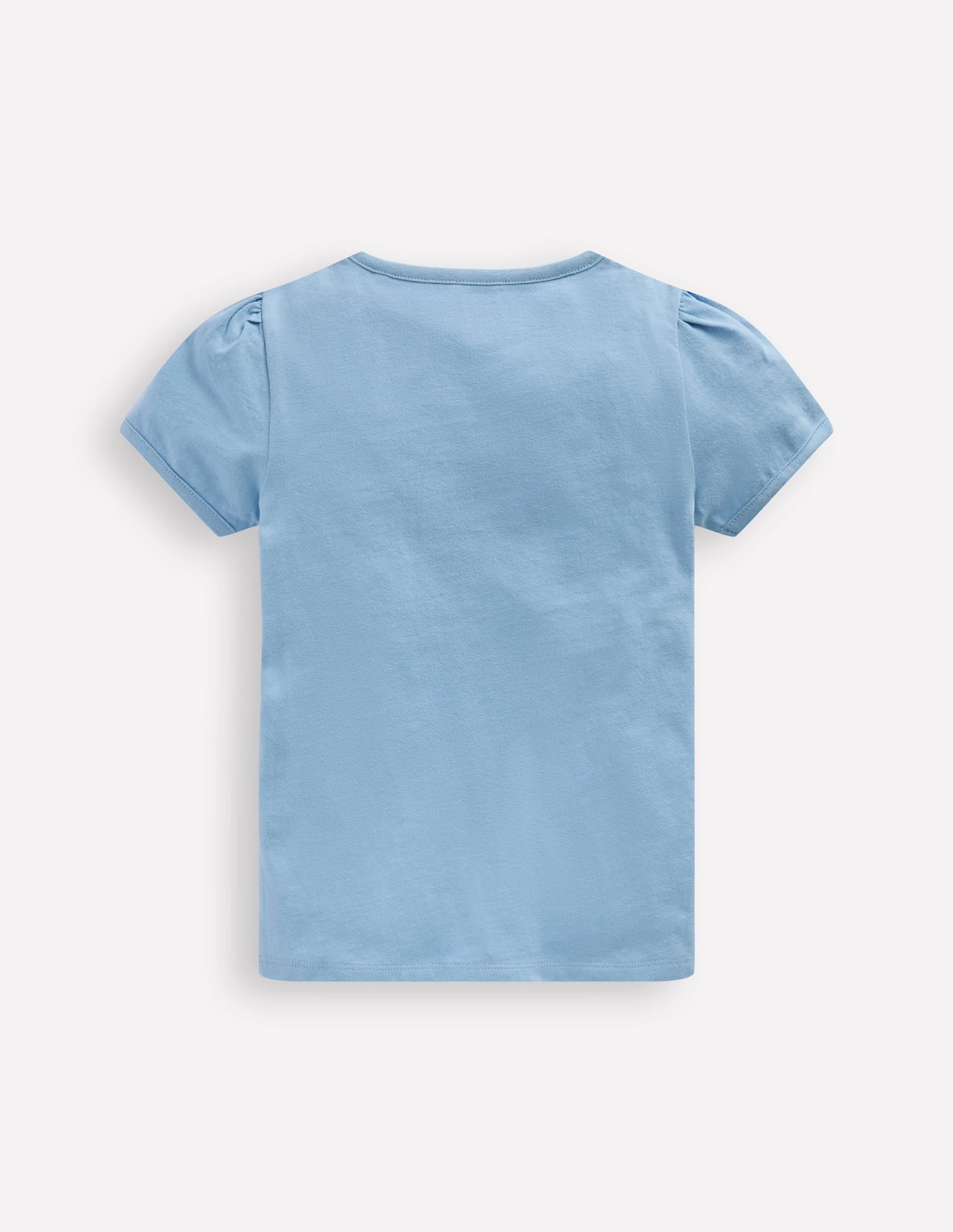 Puff Sleeve Superstitch Top-Glacier Blue Dogs-2
