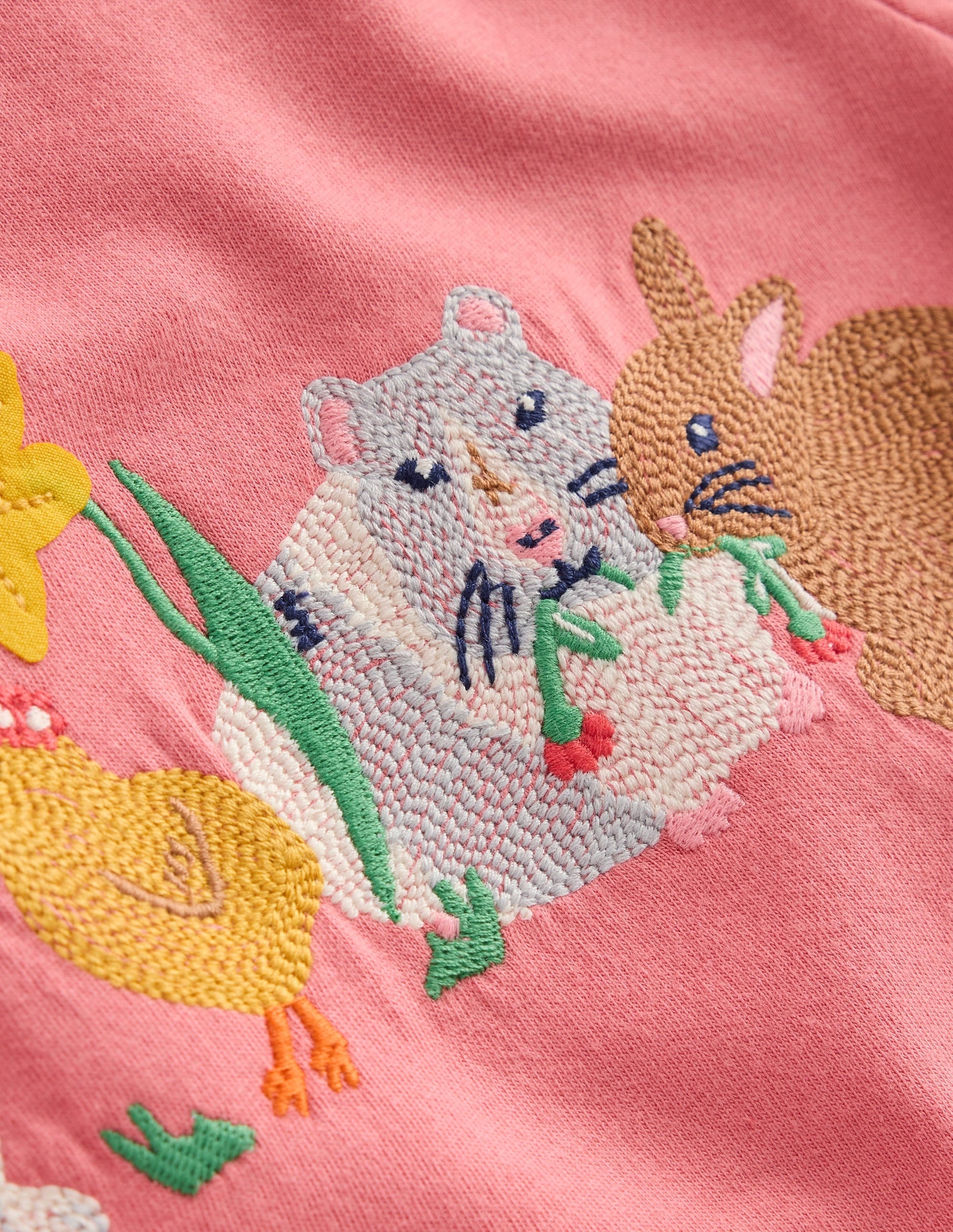 Puff Sleeve Superstitch Top-Blossom Pink Bunnies-3